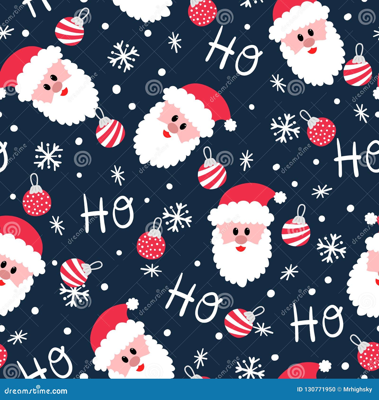 jolly santa ho ho ho christmas seamless pattern