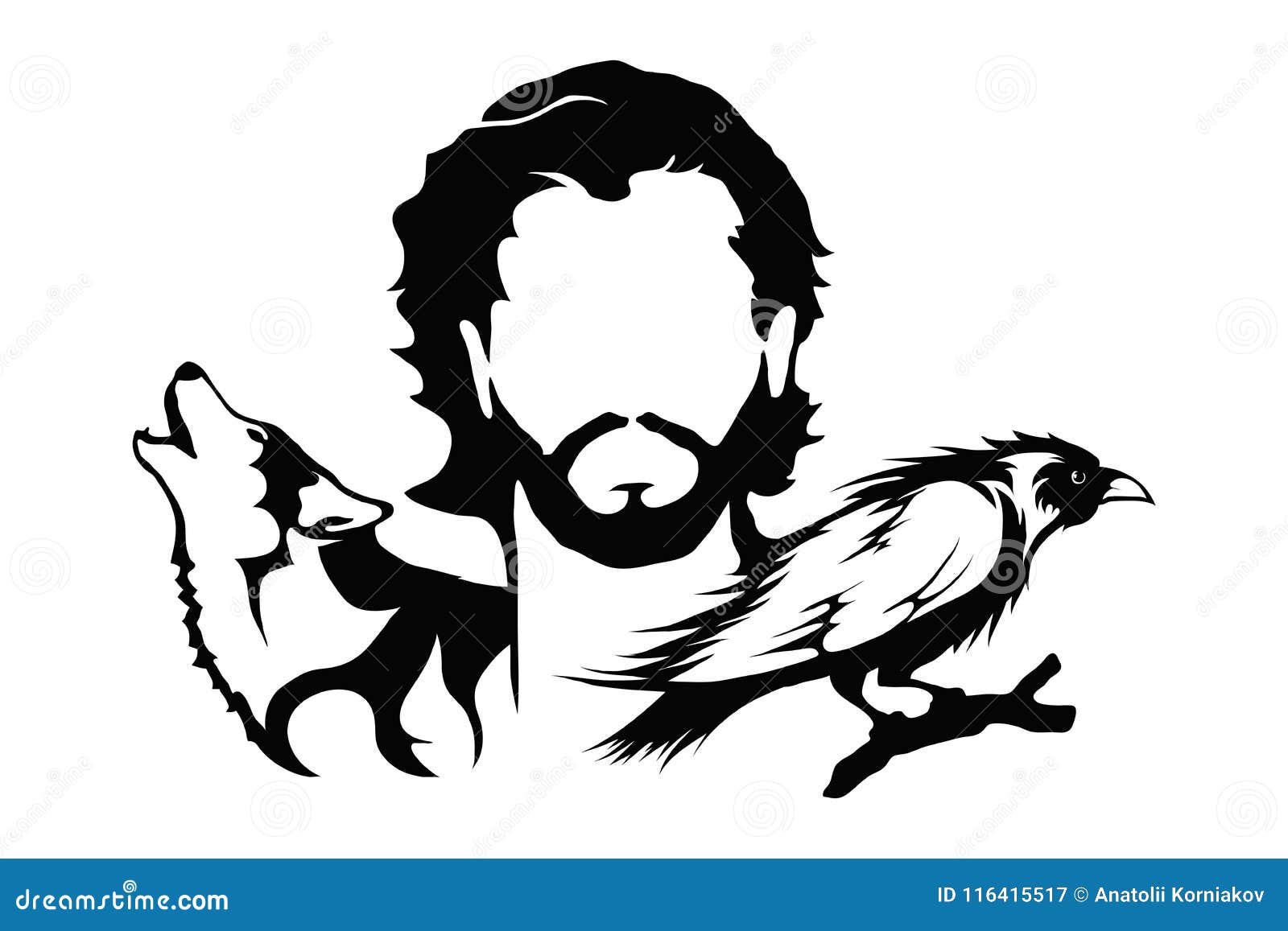 jon snow with a wolf and raven . game of thrones.
