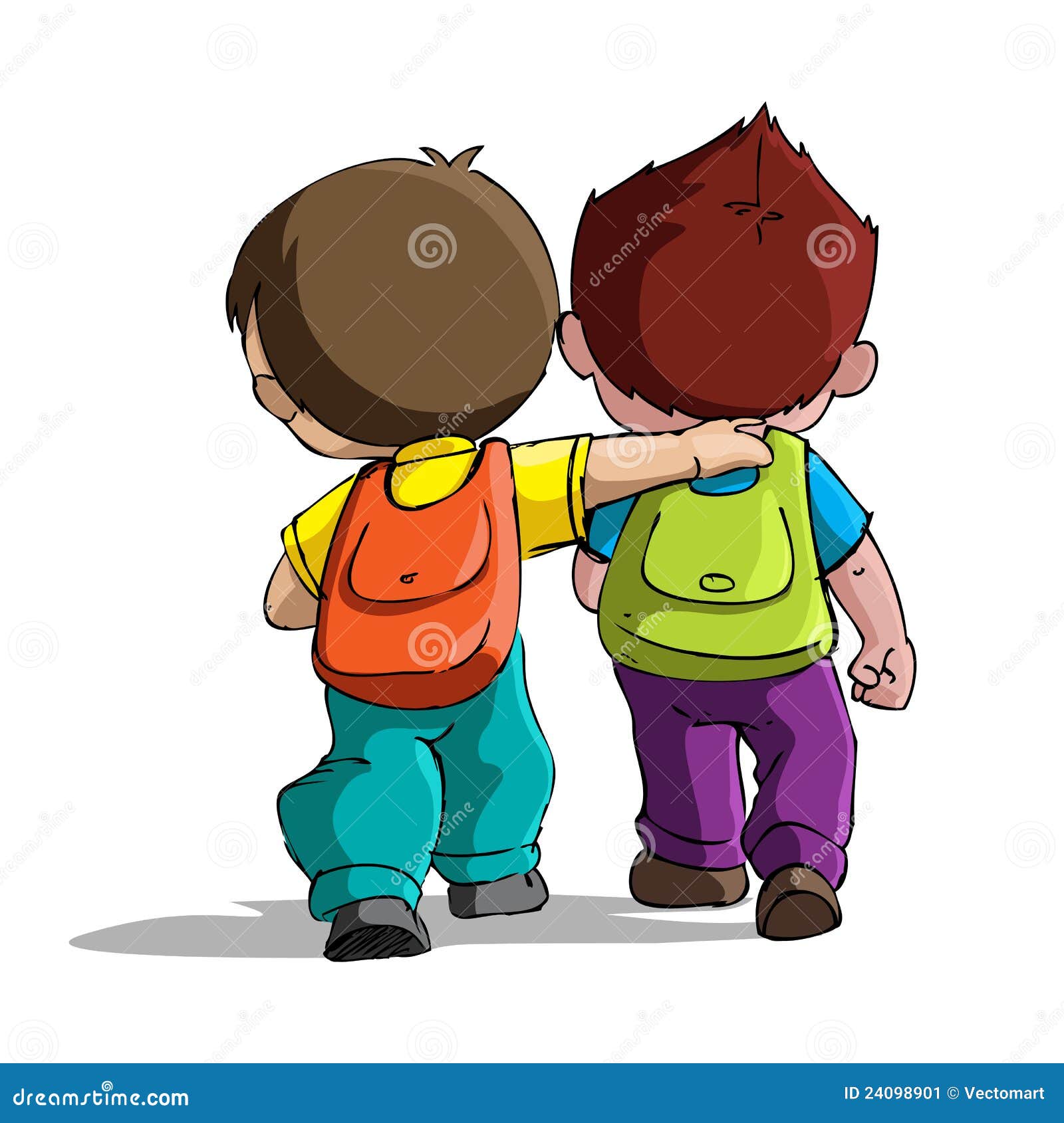 Jonge Geitjes Die Naar School Gaan Vector Illustratie Illustration of leren, primair 24098901