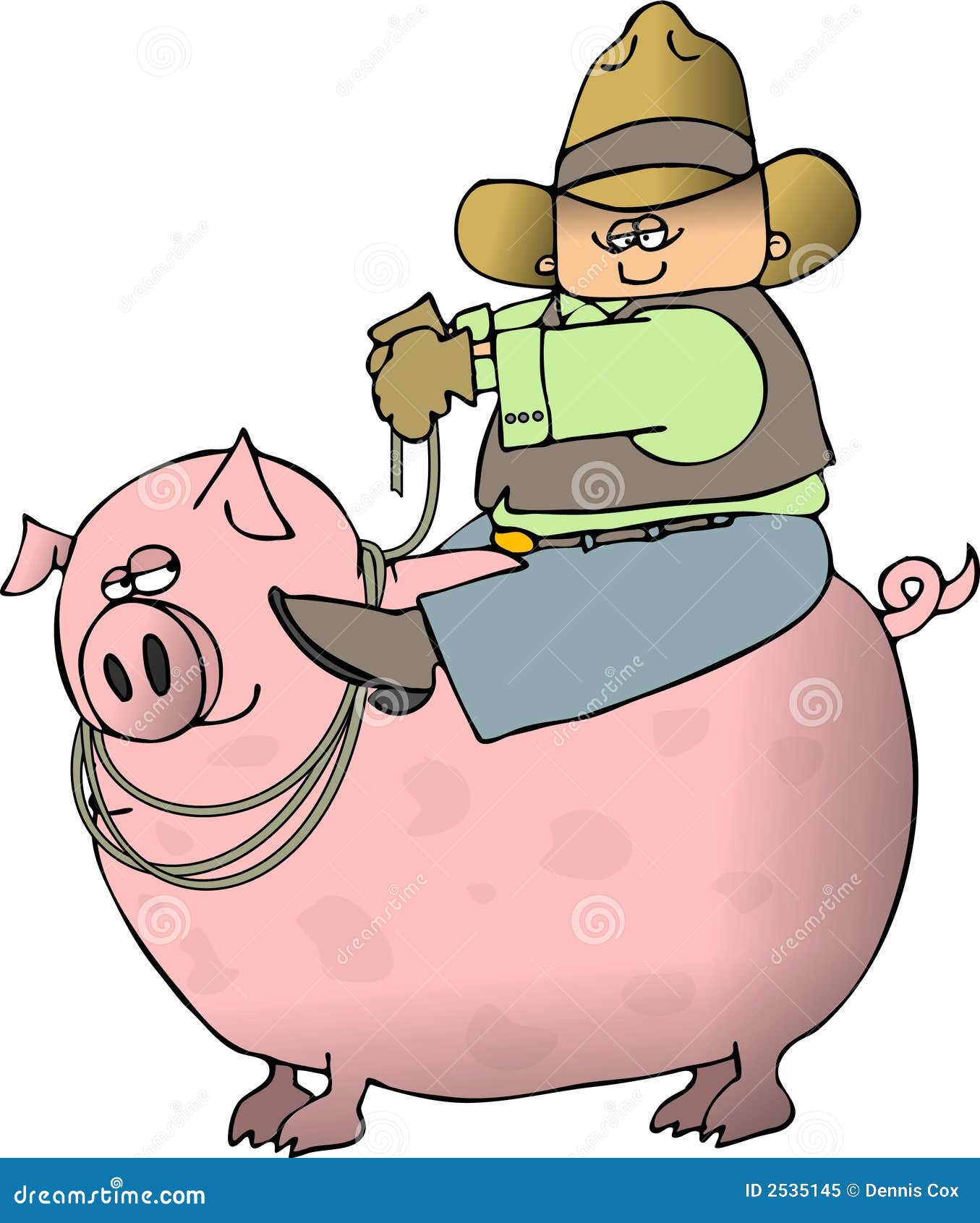 Едет на свинье. Свинья мальчик. Ковбой на свинье.