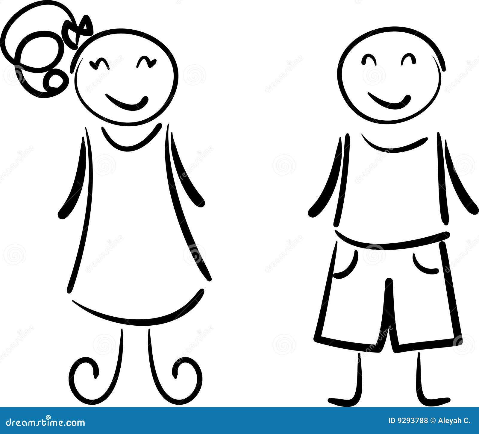 Jongen En Meisje Vector Illustratie. Illustration Of Zuster - 9293788