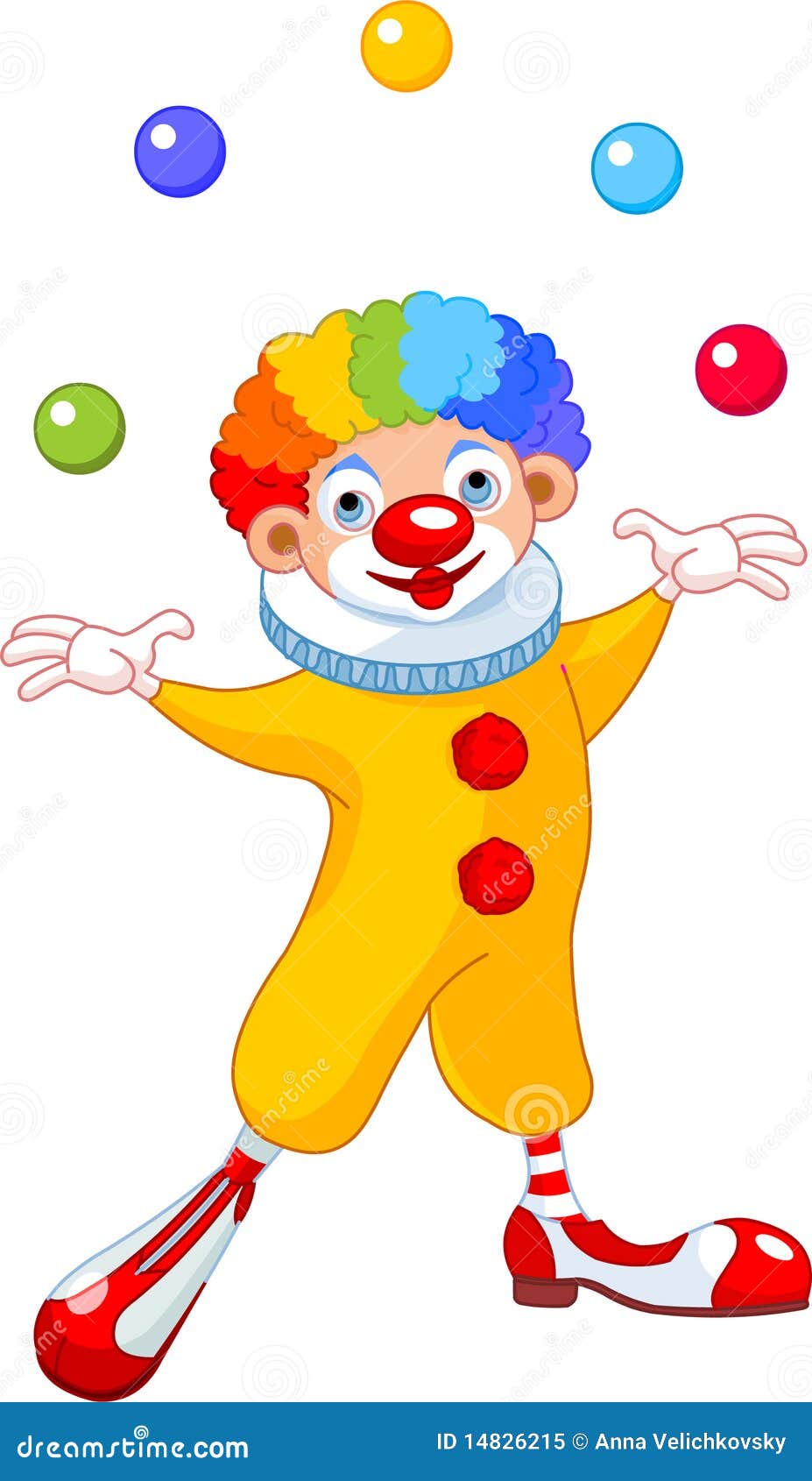 Jonglierender Clown vektor abbildung. Illustration von partei - 14826215