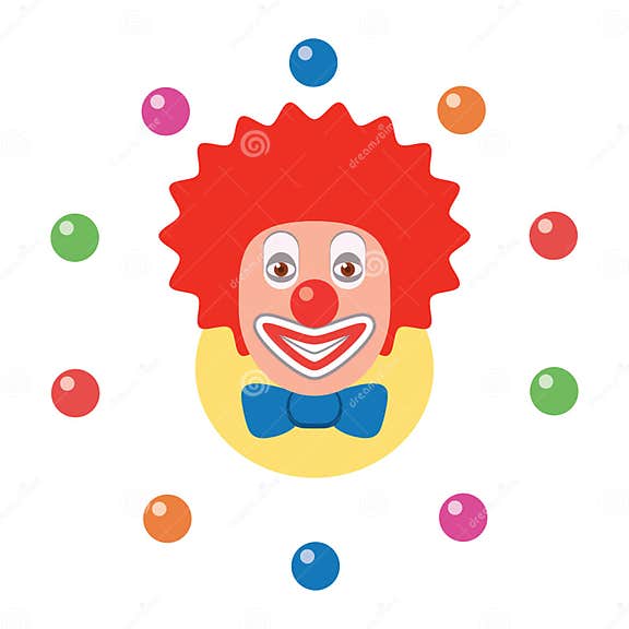 Jonglierender Clown vektor abbildung. Illustration von getrennt - 74928406
