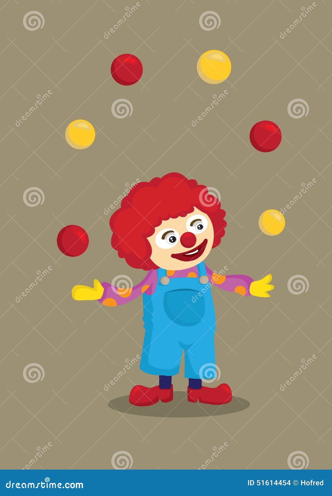 Jonglierender Clown Vector Cartoon Character Vektor Abbildung ...