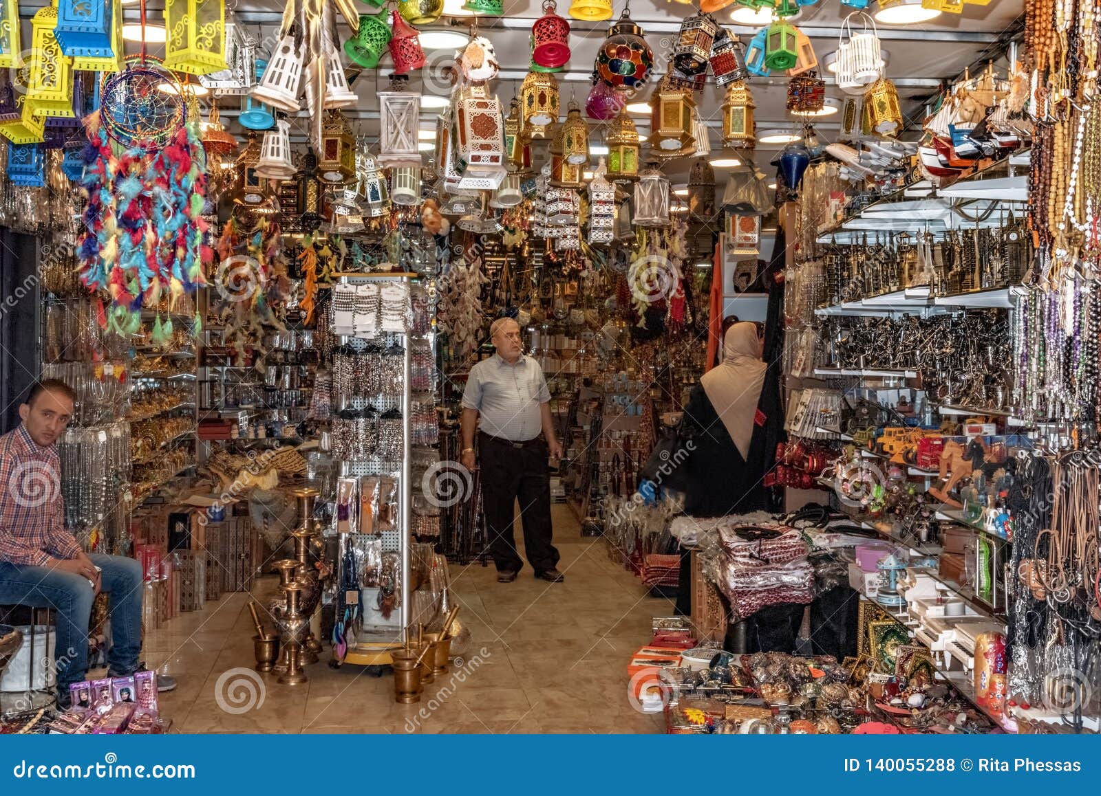 Jordan, Amman 19-09-2017. View of the and the People of a Convenience Store in a Busy Shopping Street in Amman Editorial Stock Photo - Image of local, 140055288