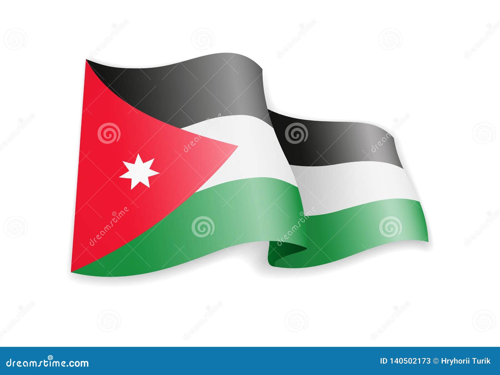 Download Jordan Flag In The Wind. Flag On White Vector Illustration ...
