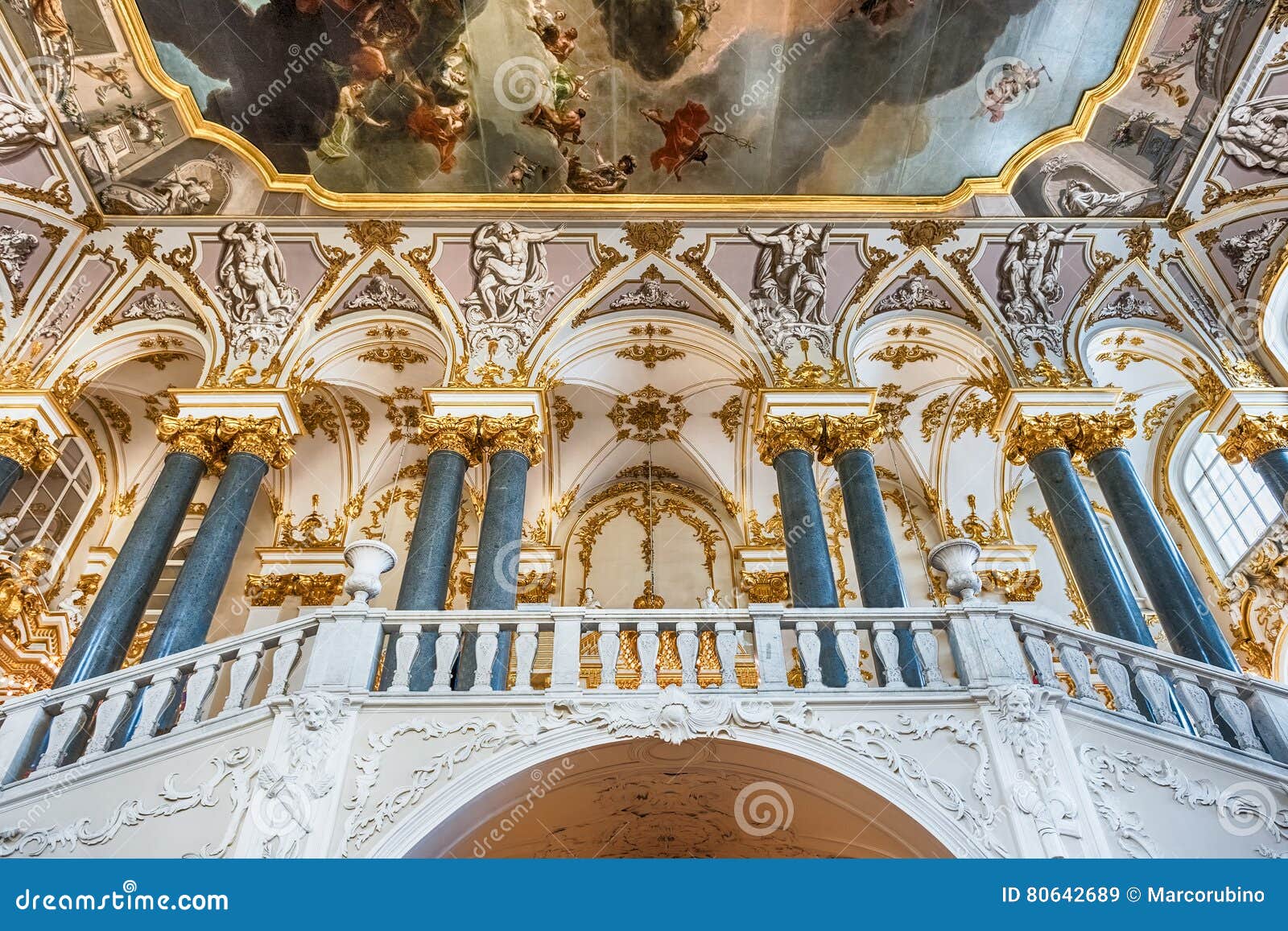 Jordan Staircase of the Winter Palace, Hermitage Museum, St. Pet Editorial Stock Image - Image of ceiling, 80642689