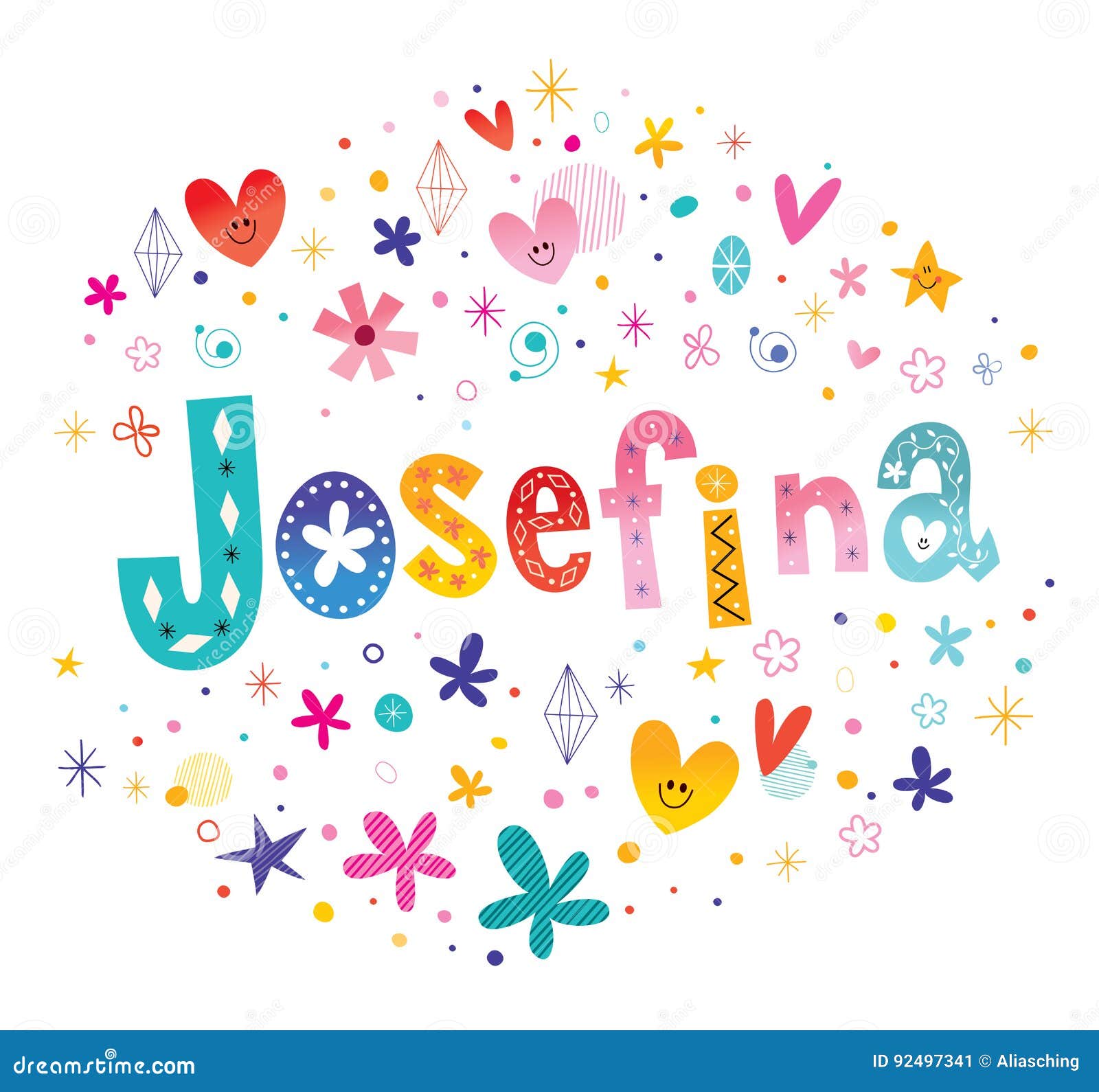 Josefina girls name stock vector. Illustration of vector - 92497341