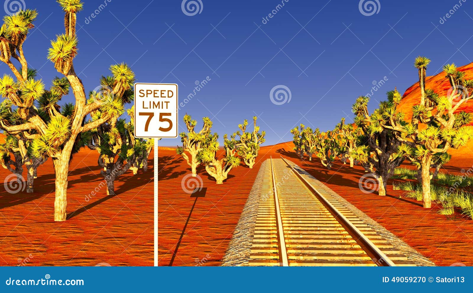 Joshua trees and railroad stock photo. Image of nature - 49059270