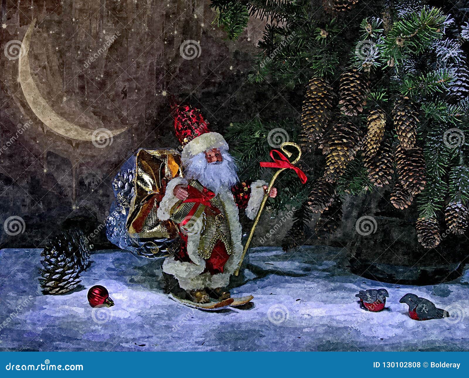 Jouets De Grand-père Frost Et De Noël De Noël Toujours Durée Aquarelle  Humide De Peinture Sur Le Papier Art Naïf Art Abstrait Illustration Stock -  Illustration du cadeau, cadeaux: 130102808