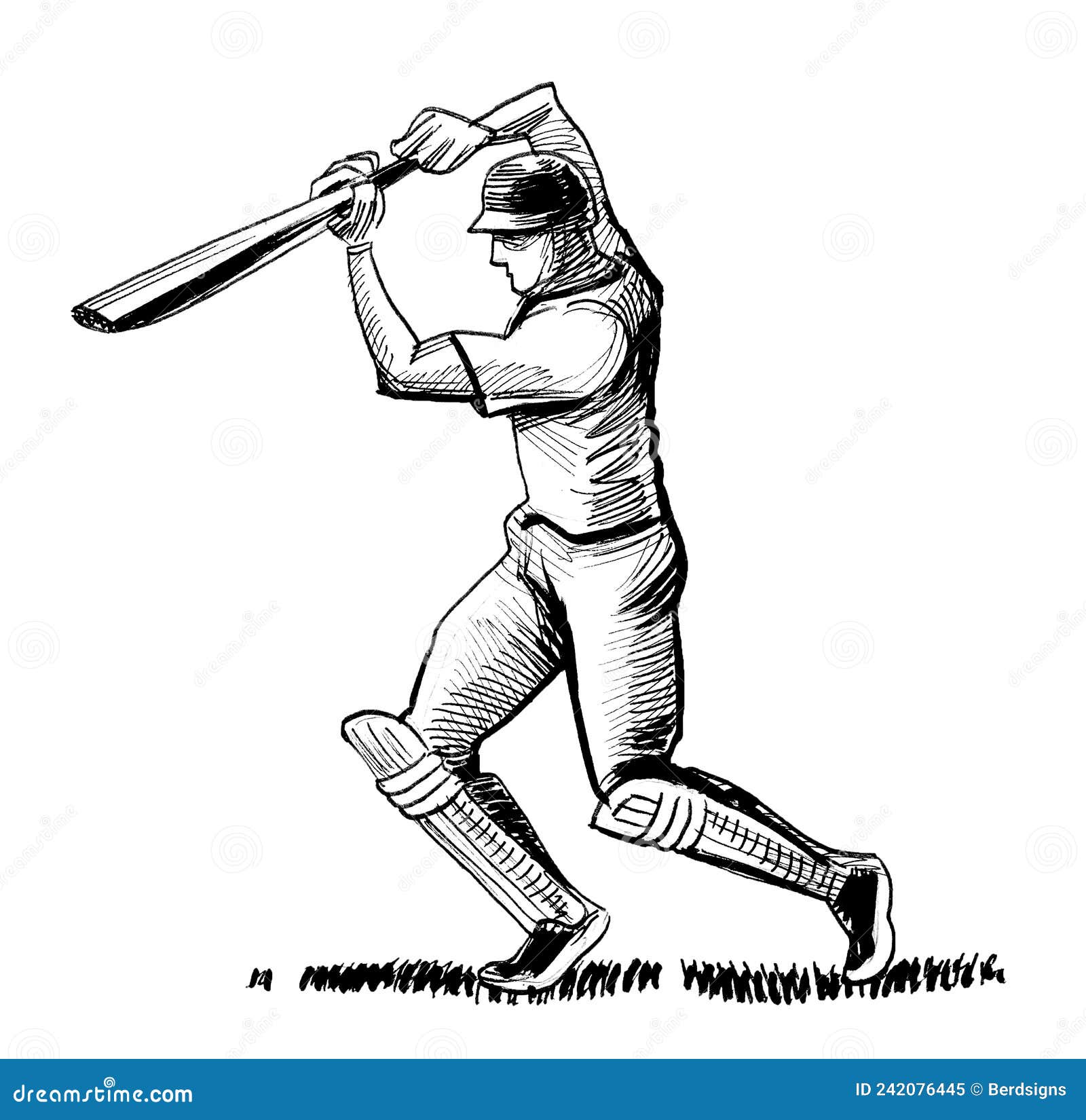 Joueur De Cricket Illustration Stock Illustration Du Retrait 242076445