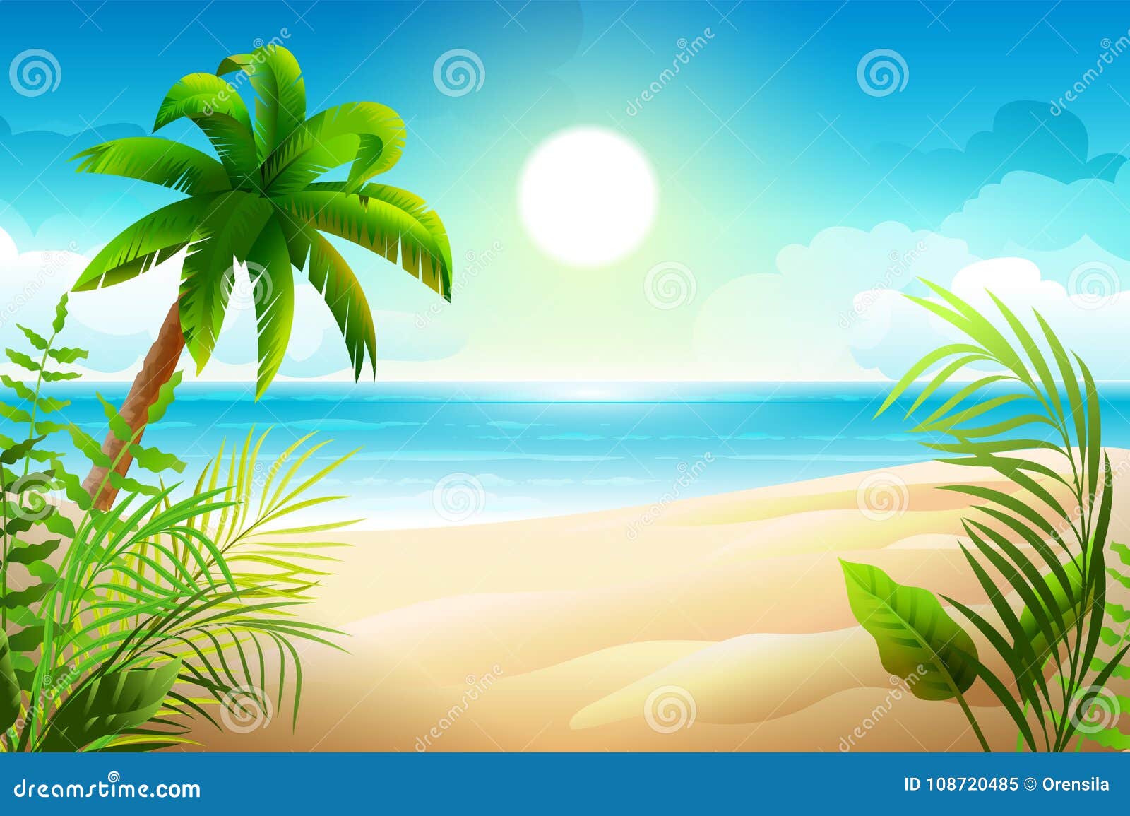 Plage Tropicale Avec Prendre Un Bain De Soleil Des Accessoires, Fond De  Vacances D'?t? Image stock - Image du coquillage, drapeau: 146710147