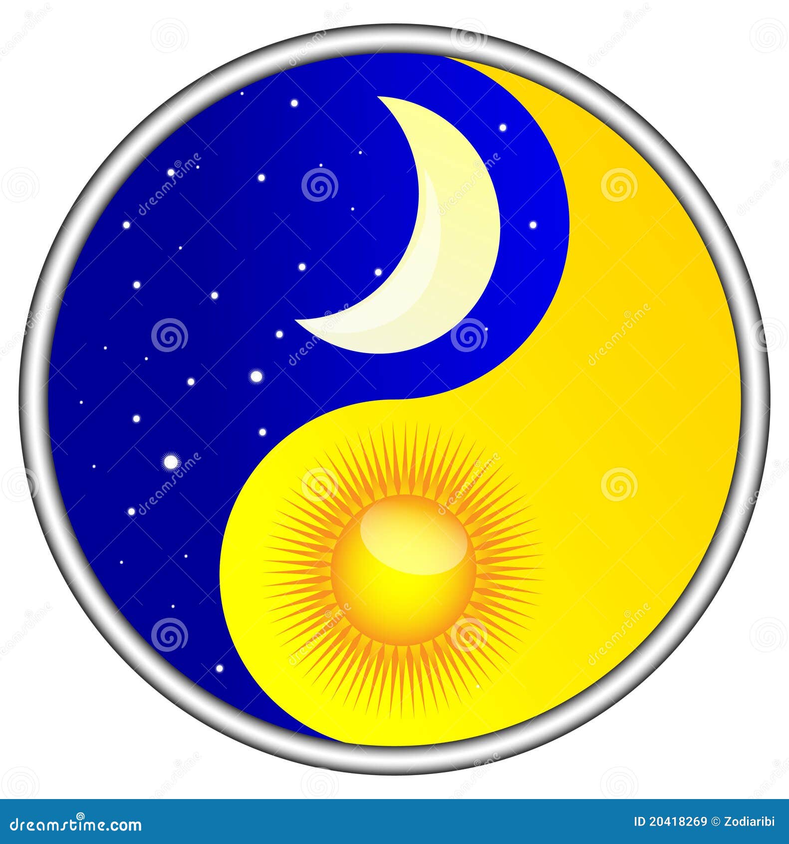 Jour et nuit yin yang illustration de vecteur ...