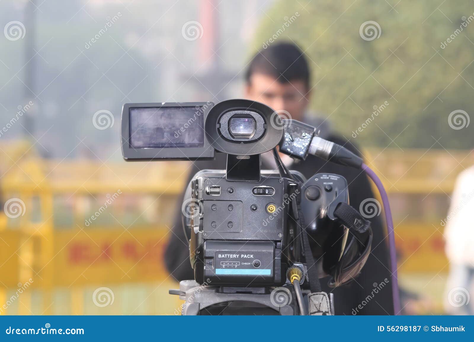 Journalist in front camera stock image. Image of photographic - 56298187