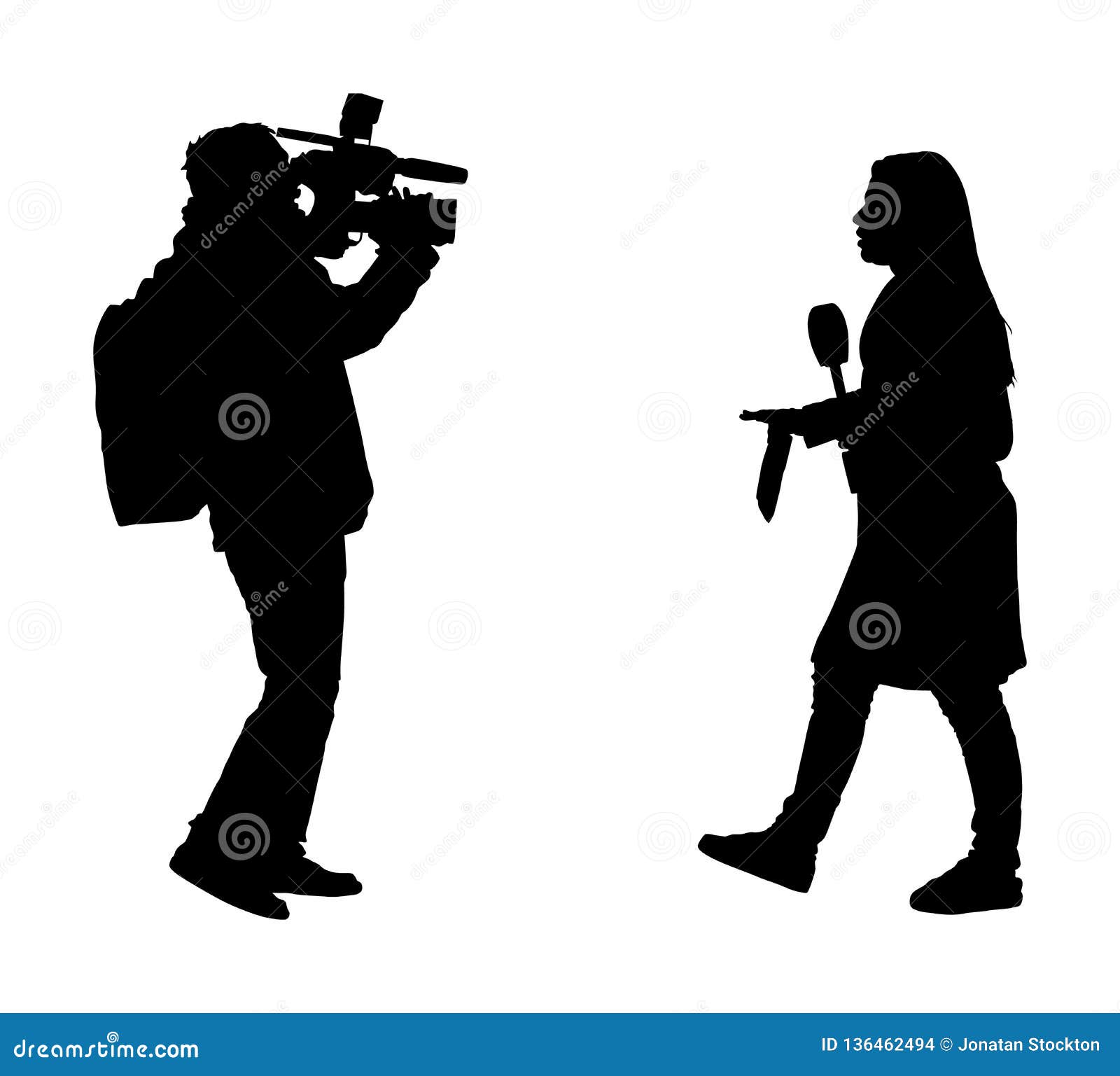 reporter clipart black and white