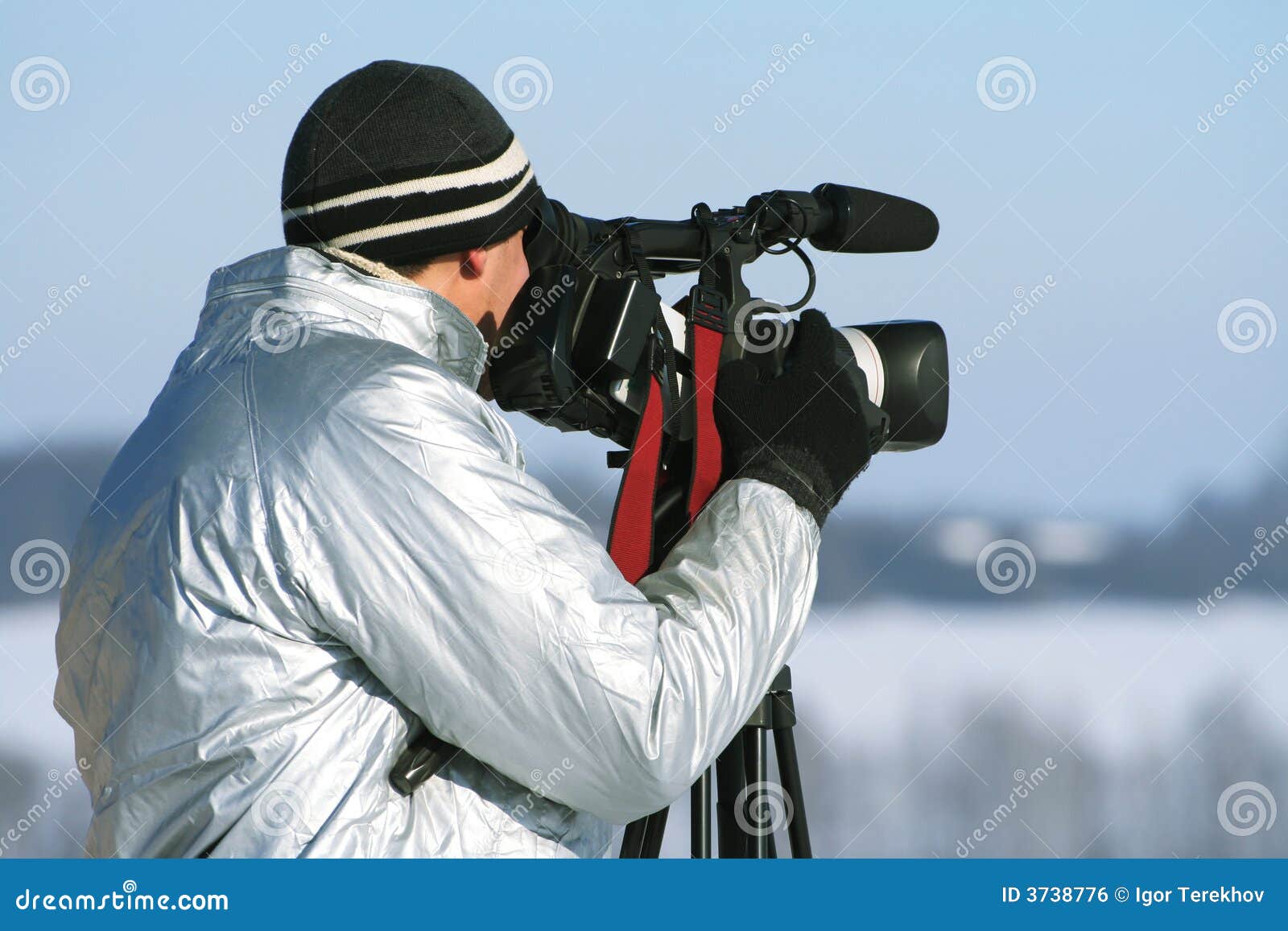 the journalist with a videocamera