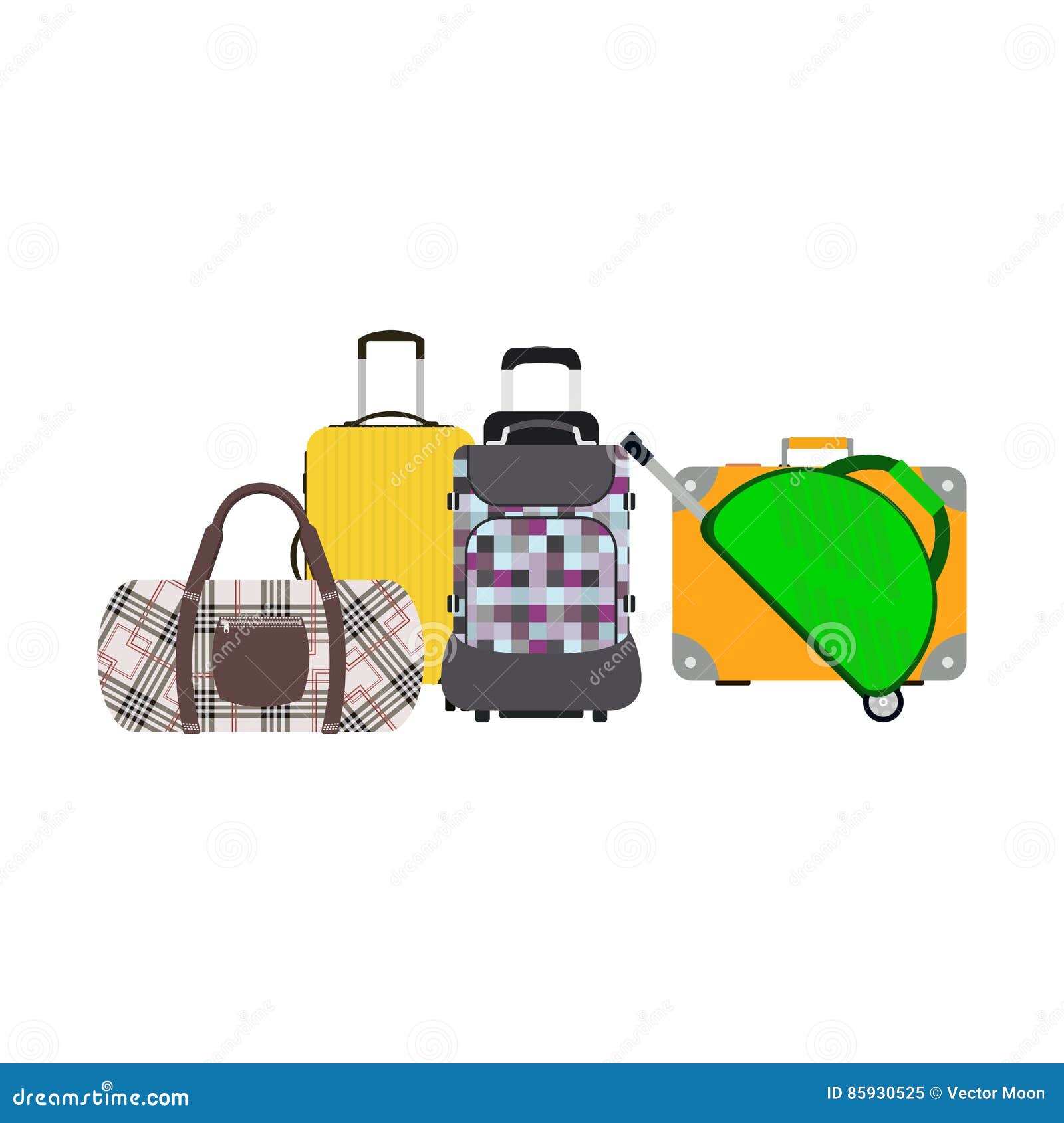 Journey Suitcase Travel Bag Vector. Stock Vector - Illustration of ...