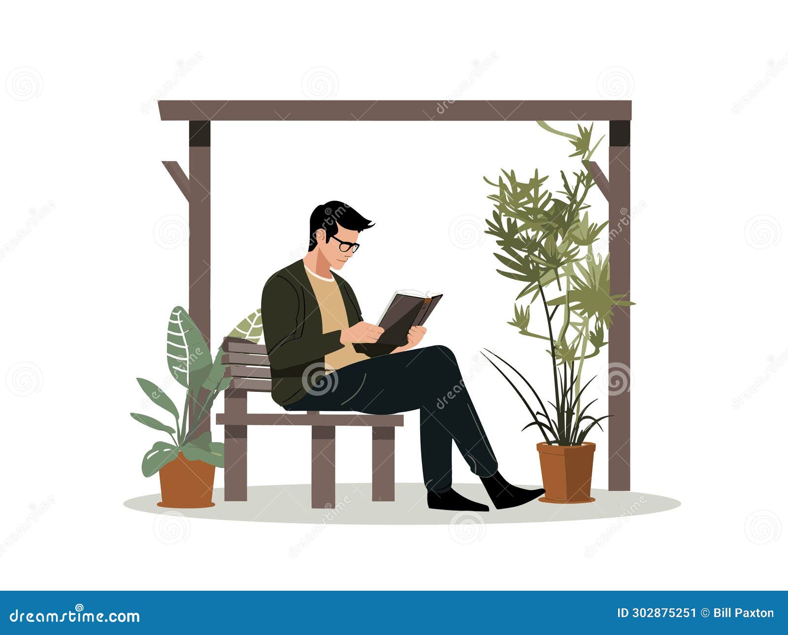  of man immersed in reading