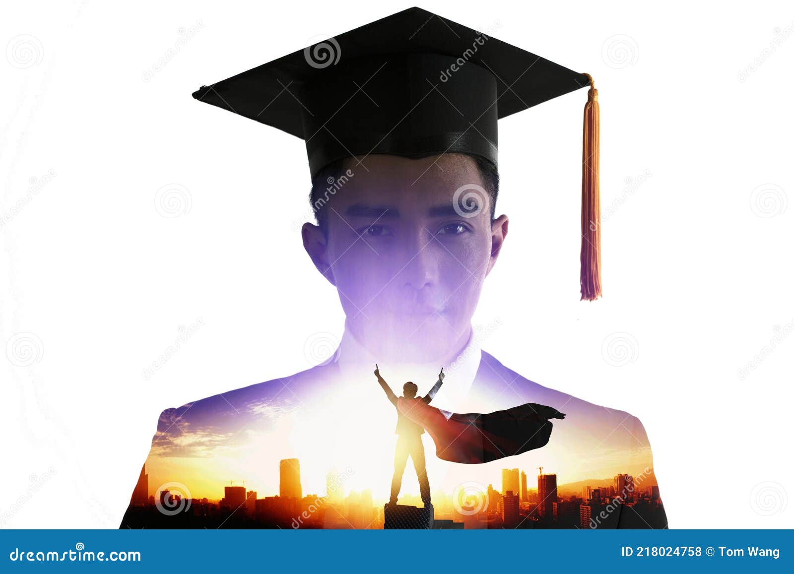 Jovem E Confiante Formatura Que O Homem Encara Com Conhecimento é Conceito  De Poder Foto de Stock - Imagem de universidade, retrato: 218024758, image size:1600x1157