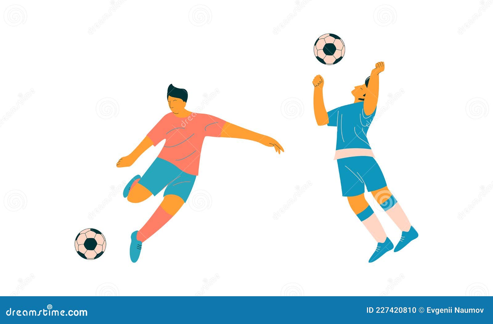 Homem Jogando Futebolilustração Jogo De Bola Pessoa Jovem Vetor