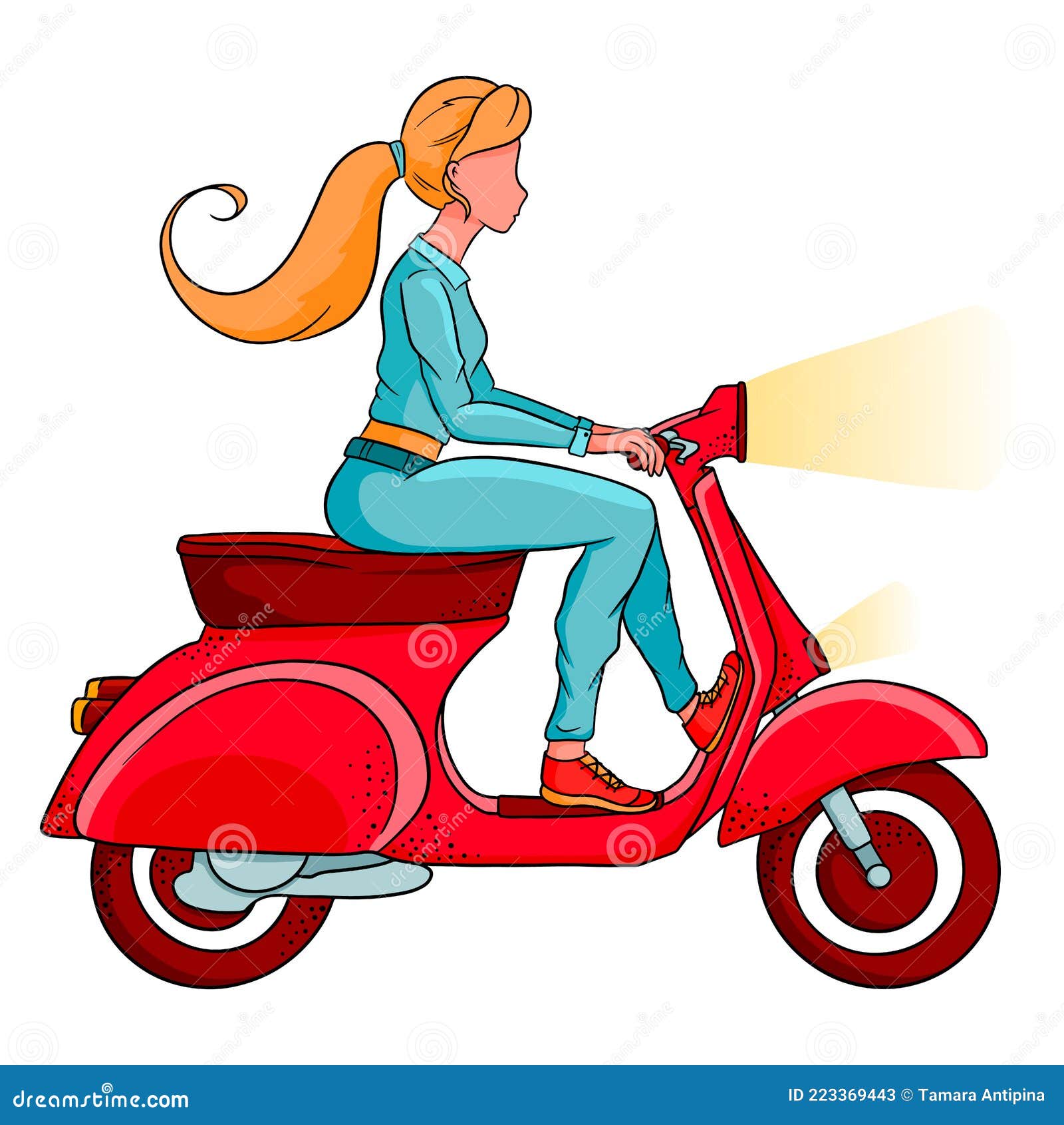Ilustração de veículo colorido de desenho animado de motocicleta