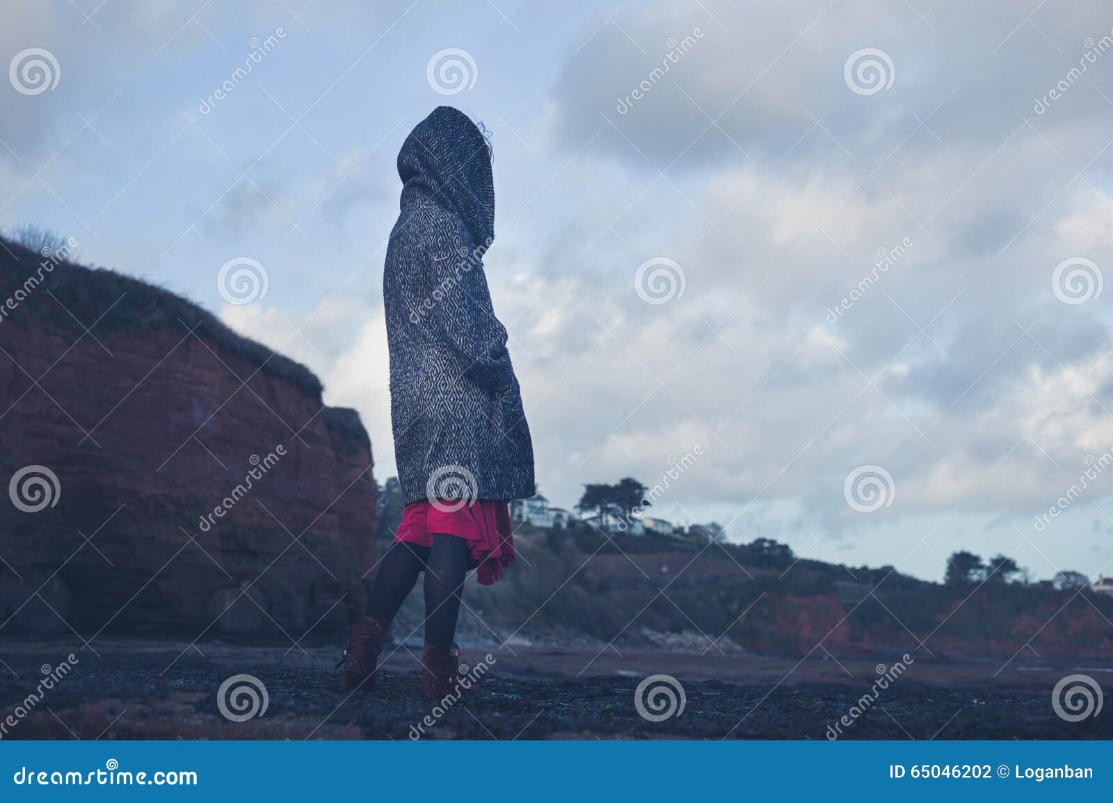 Perfil Uma Mulher Triste Silhueta Reclamando Livre Praia fotos, imagens de  © PheelingsMedia #421510110