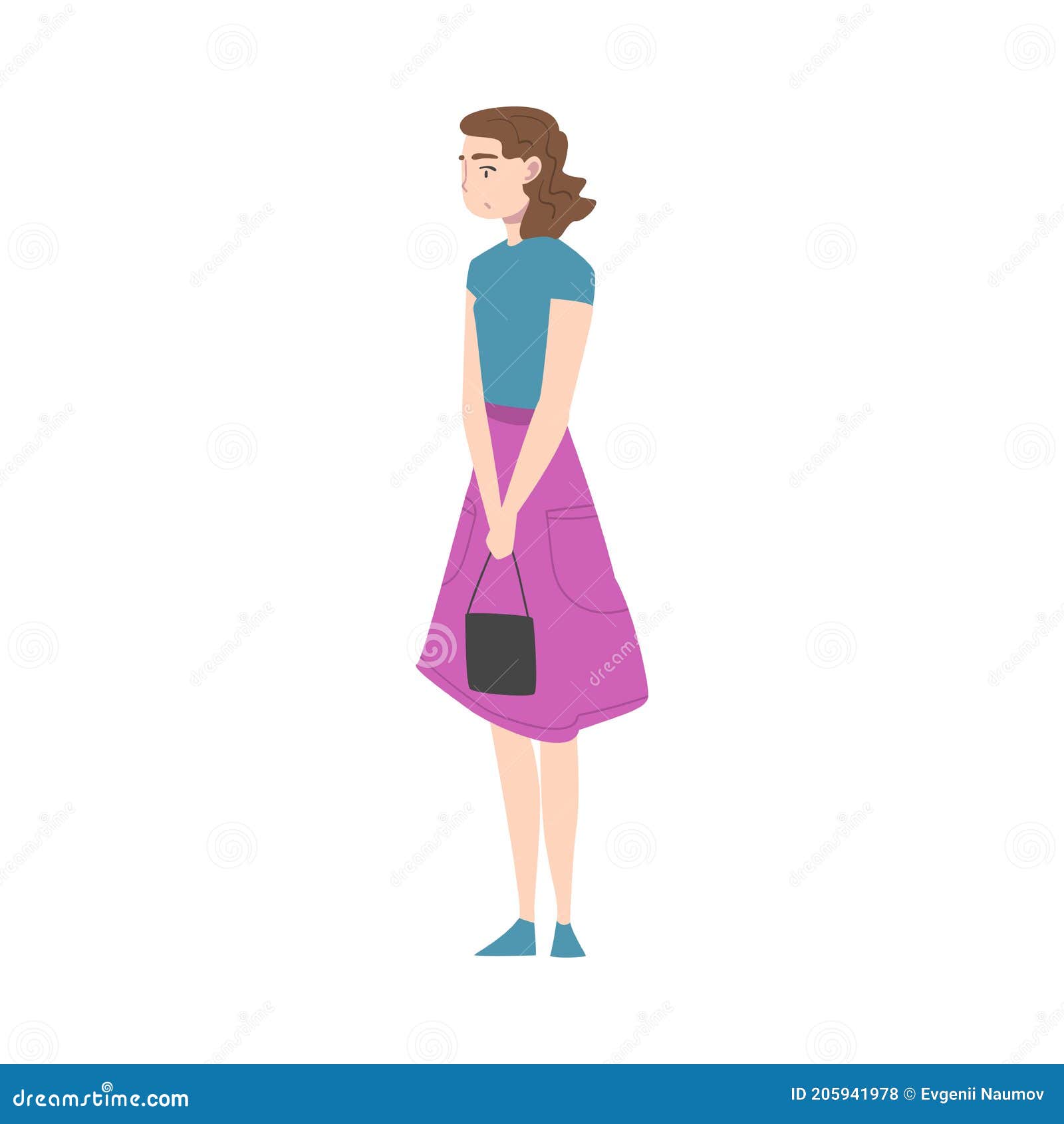 Joven Mujer Con Elegante Vestido De Pie Y Esperando Ilustración Vectorial Del Estilo De Caricatura Ilustración del Vector - Ilustración de actividad, registro: 205941978 Joven Mujer Con Elegante Vestido De Pie Y Esperando Ilustración Vectorial Del Estilo De Caricatura Ilustración del Vector - Ilustración de actividad, registro: 205941978