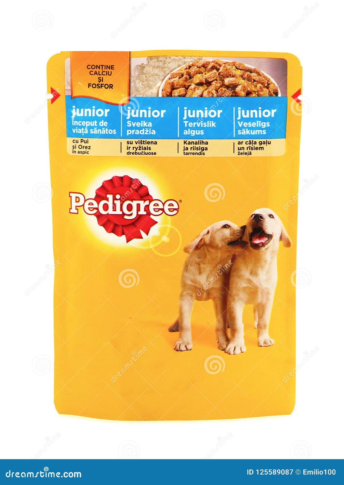 Joven Pedigrí, Bolsas Comida De Mojada editorial - Imagen de gordo, convite: 125589087