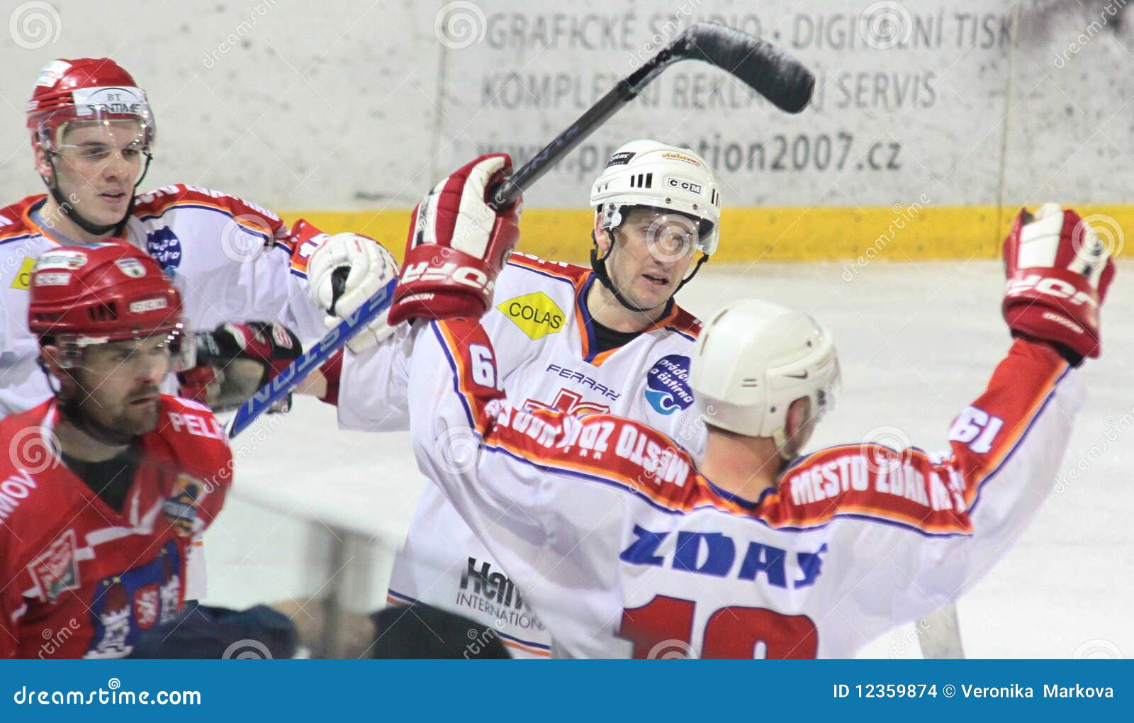 Joy of Goal Ice Hockey Match Editorial Stock Image Image of face
