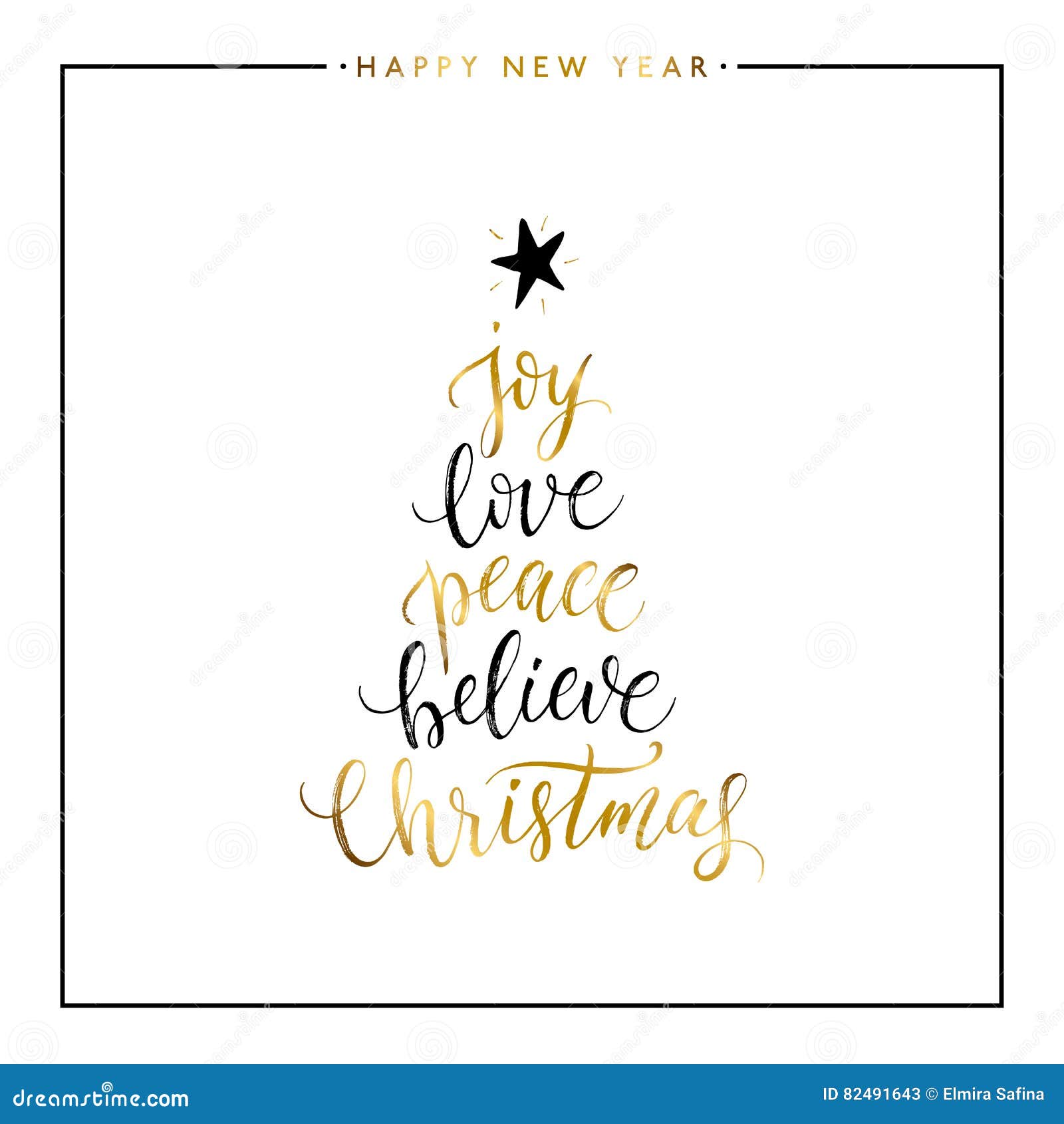 joy, love, peace, believe, christmas gold text 