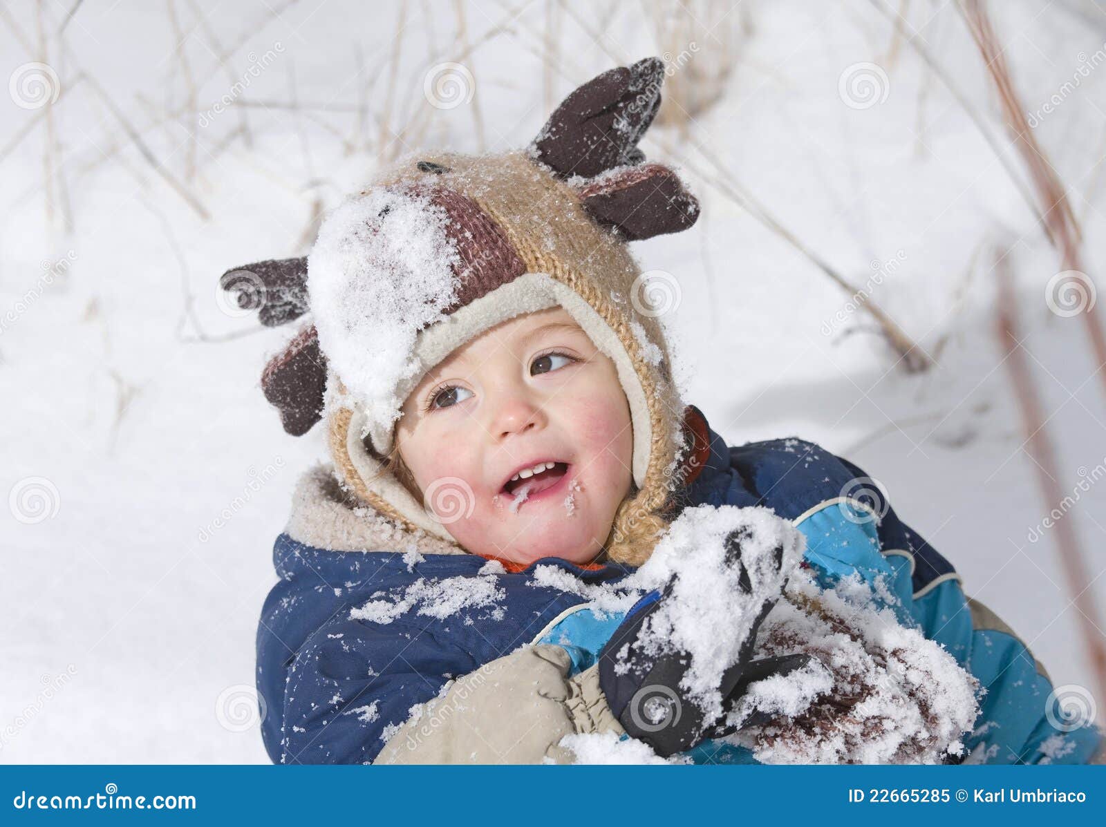 Download Joy on snow stock image. Image of eating, baby, snow - 22665285