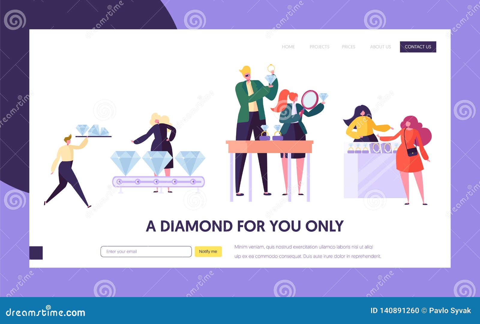 Joyero Seller Hold Gem Landing Page El carácter de la mujer elige a Diamond Ring de lujo en la tienda Página web del concepto de. Joyero Seller Hold Gem Landing Page El carácter de la mujer elige a Diamond Ring de lujo en la tienda Página web o página web del concepto de la industria de la joyería Ejemplo plano del vector de la historieta del símbolo de la boda