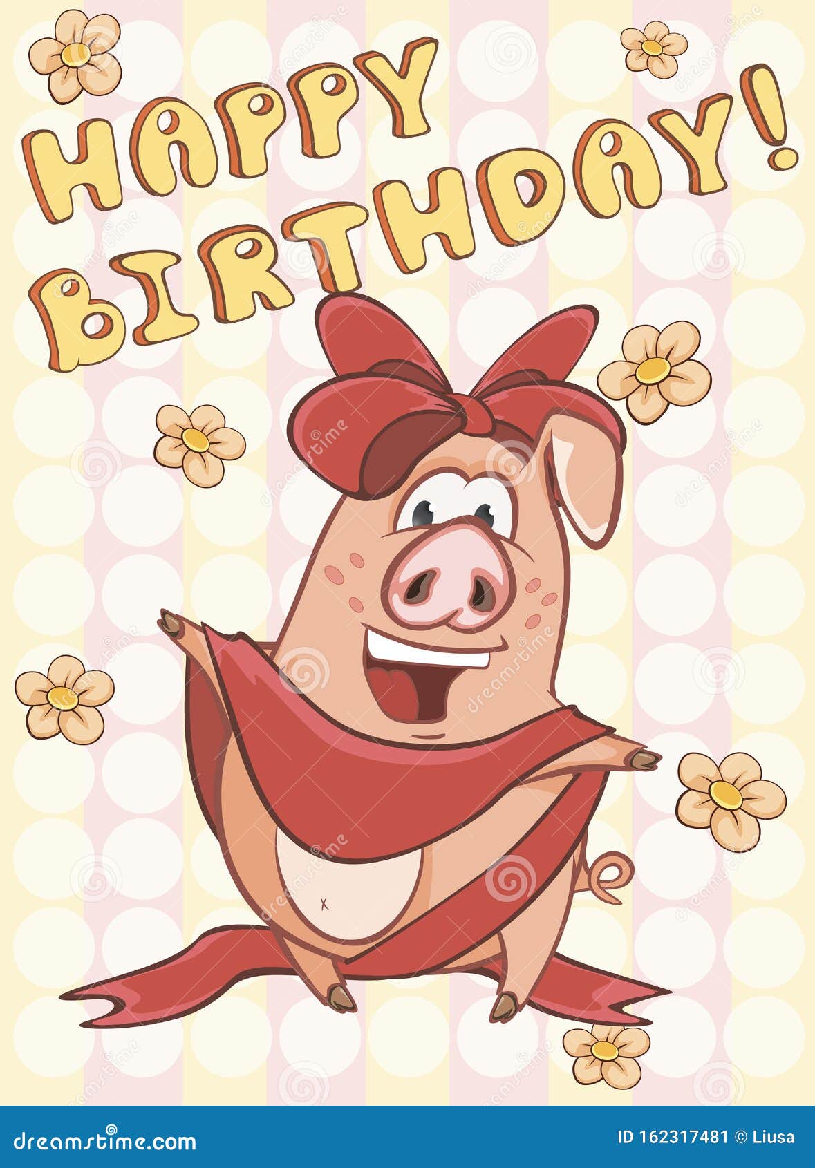 Joyeuse Carte D Anniversaire Petit Cochon Carte De Voeux Vectorielle Joyeux Moment Felicitations Illustration De Vecteur Illustration Du Carte Cadeau