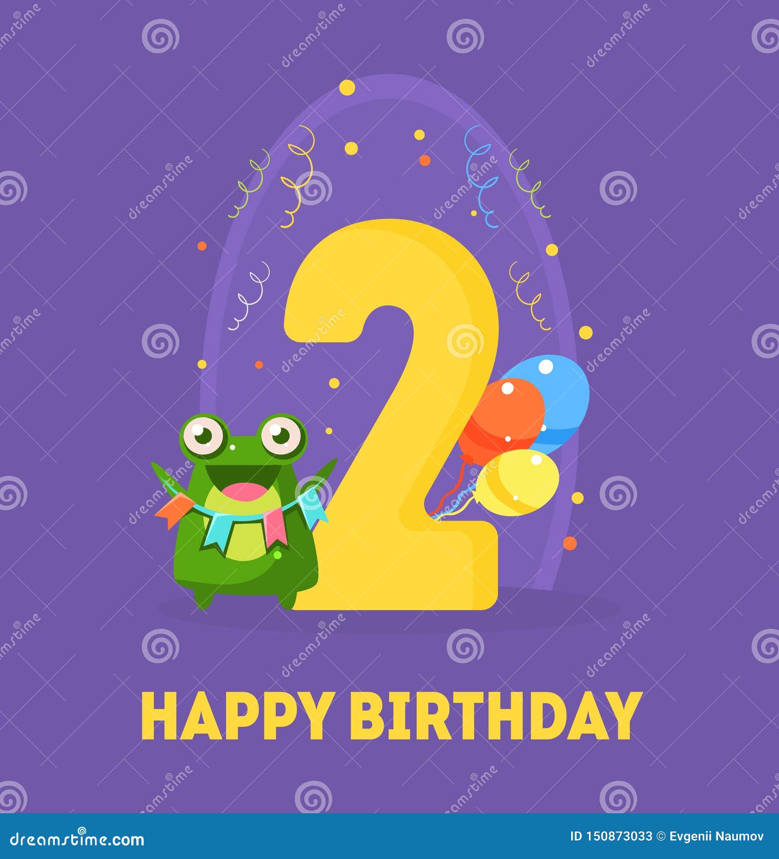 Joyeux Anniversaire 2 Ans De Calibre De Banniere Illustration De Fete Lumineuse De Vecteur De Nombre D Anniversaire D Anniversai Illustration De Vecteur Illustration Du Anniversaire Lumineuse