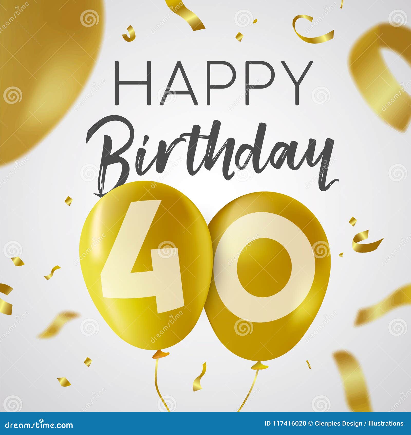 Joyeux Anniversaire 40 Carte De Ballon D Or De Quarante Ans Illustration De Vecteur Illustration Du Quarante Carte Joyeux Anniversaire 40 Carte De Ballon D Or De Quarante Ans Illustration De Vecteur Illustration Du Quarante Carte