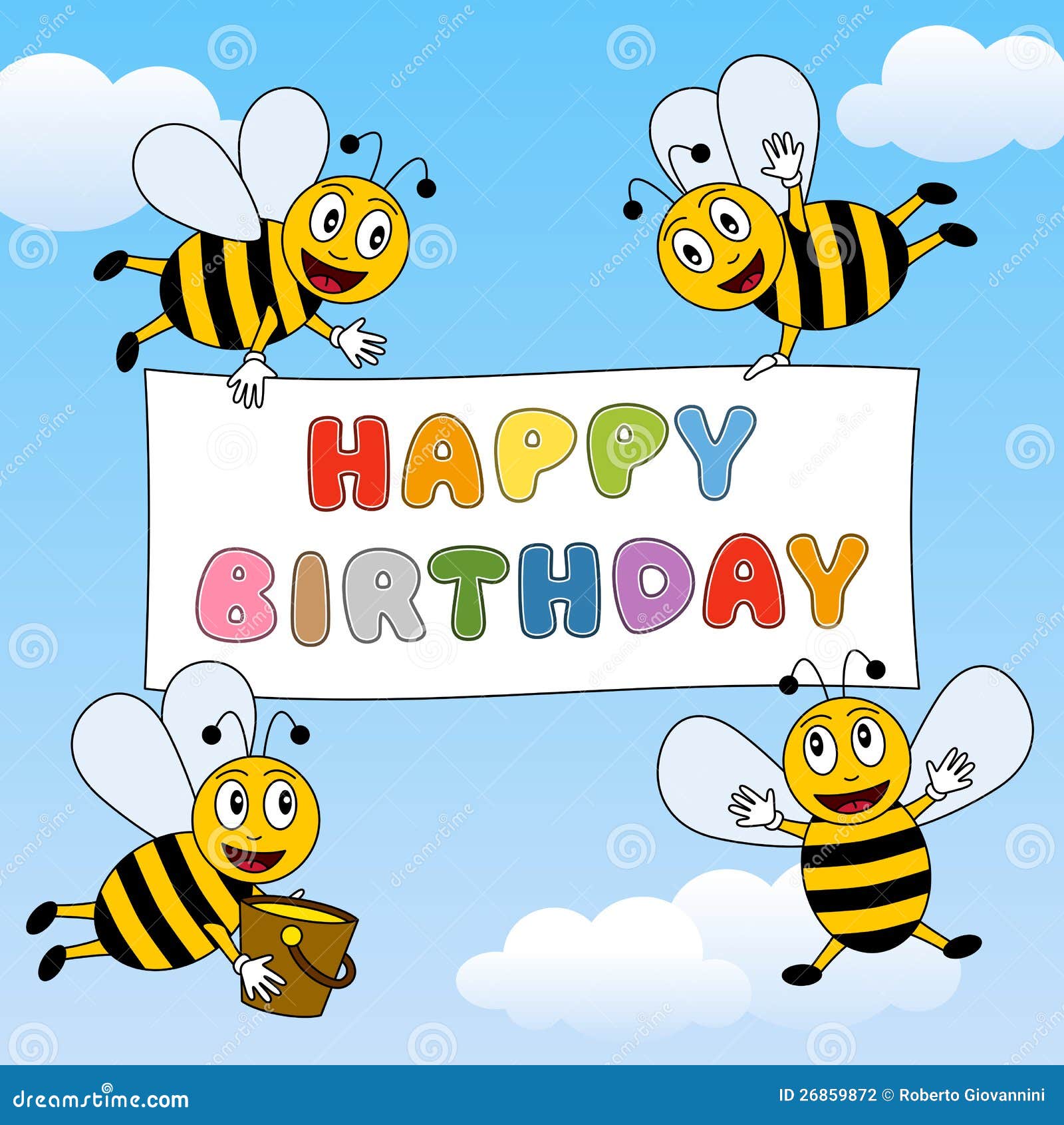 Poster Joyeux anniversaire d'abeille 