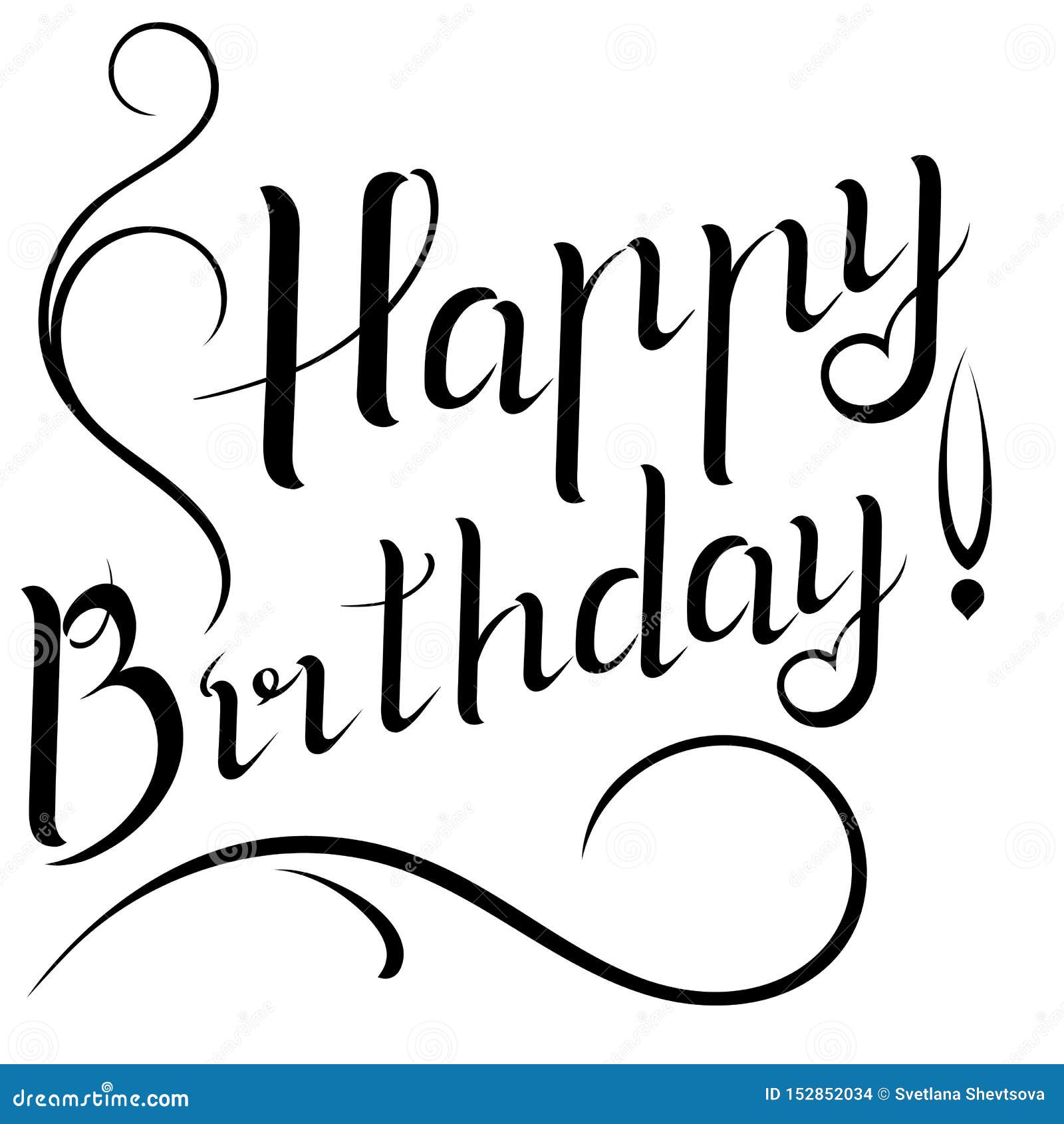 Joyeux Anniversaire D Inscription Et Elements Decoratifs Illustration Stock Illustration Du Main Fete