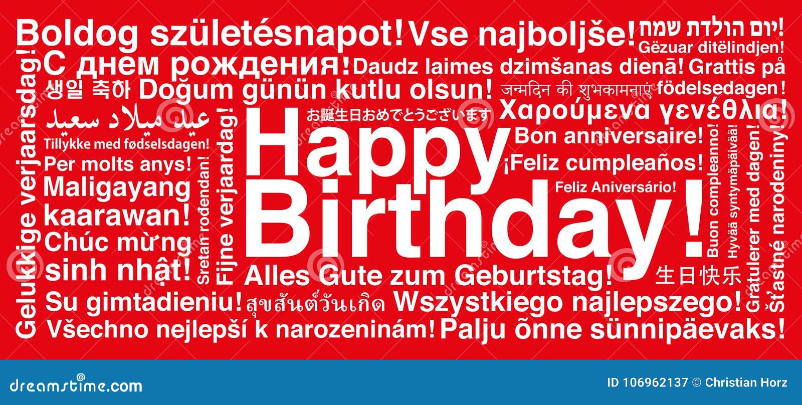 Joyeux Anniversaire Dans La Carte De Voeux Differente De Wordcloud De Langues Illustration Stock Illustration Du Verdatre Danois