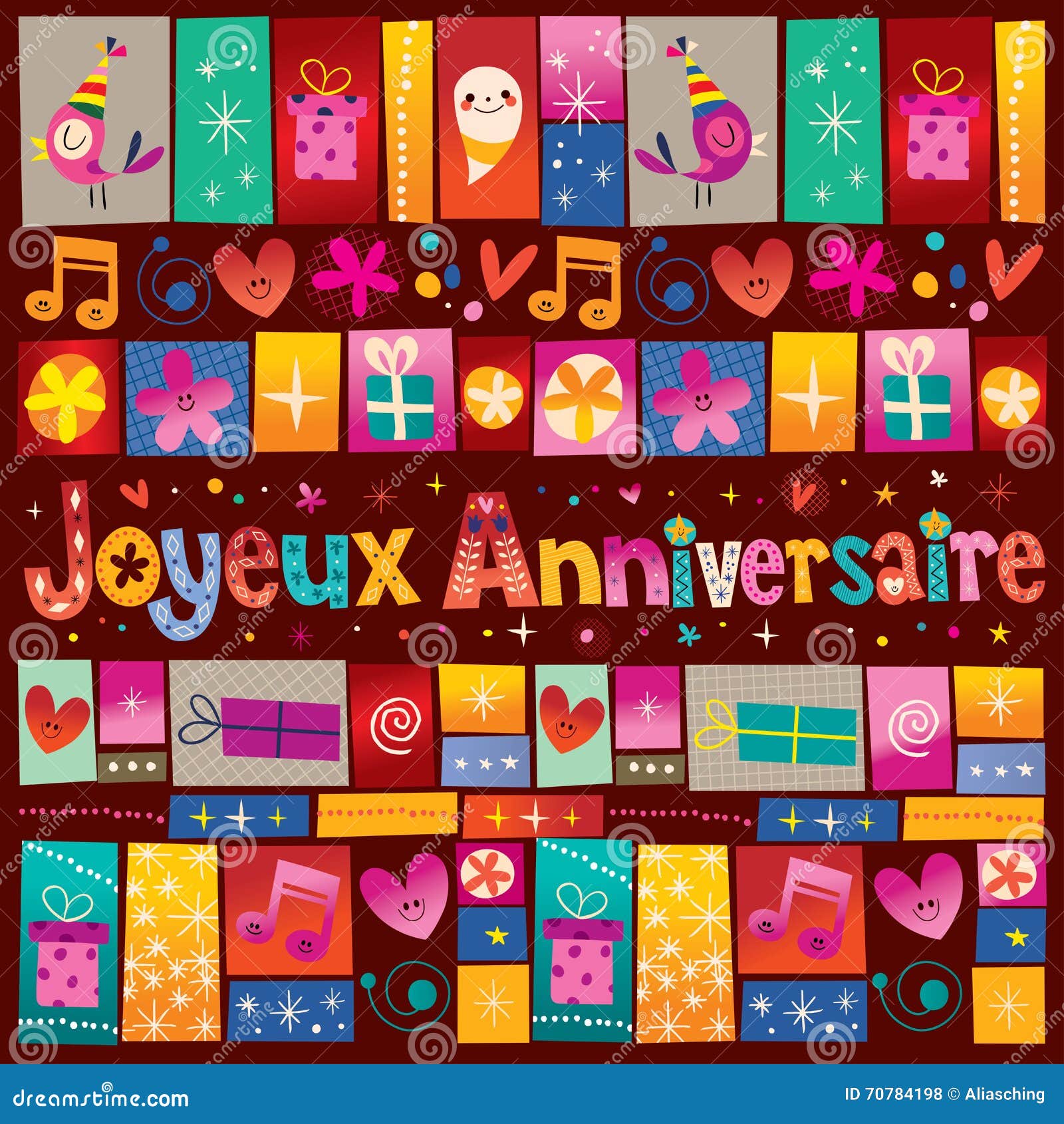 Vecteur Stock Happy birthday carte anniversaire recto 5