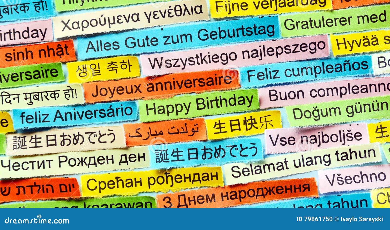 Joyeux Anniversaire Sur Differentes Langues Photo Stock Image Du International Allemand