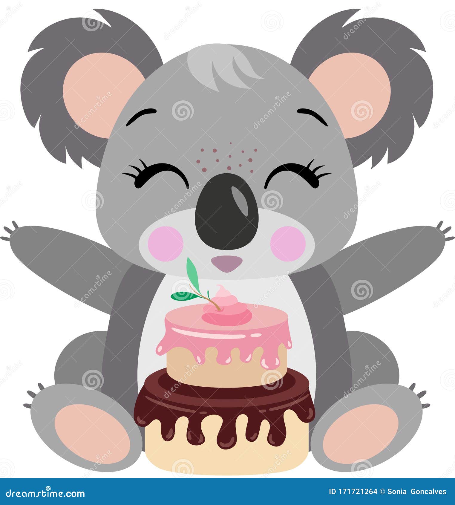 Joyeux Anniversaire Joli Koala Ours Avec Cadeau D'anniversaire Et Ballons.  Illustration de Vecteur - Illustration du drapeau, salutation: 244126459