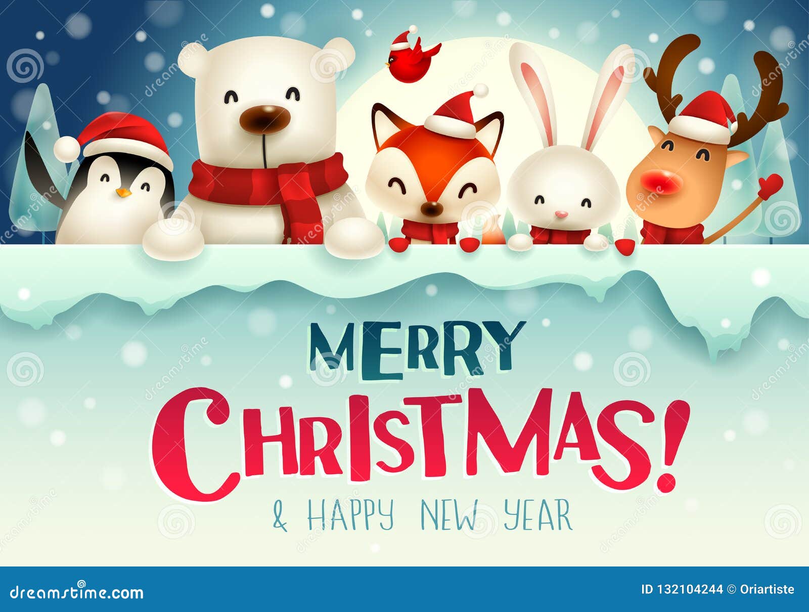 Joyeux Noel Caractere Mignon D Animaux De Noel Avec La Grande Enseigne Dans Le Clair De Lune Illustration De Vecteur Illustration Du Avec Grande Joyeux Noel Caractere Mignon D Animaux De Noel Avec La Grande Enseigne Dans Le Clair De Lune Illustration De Vecteur Illustration Du Avec Grande