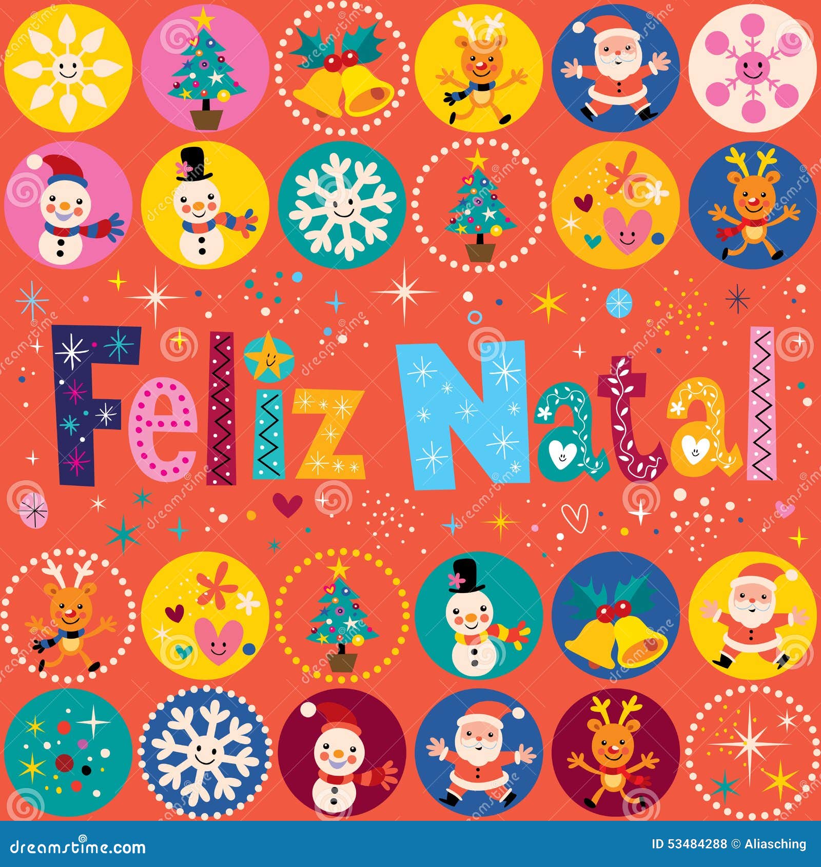 Joyeux Noel Feliz Natal Portugais Carte De Voeux Portugaise Illustration De Vecteur Illustration Du Ramassage Texte