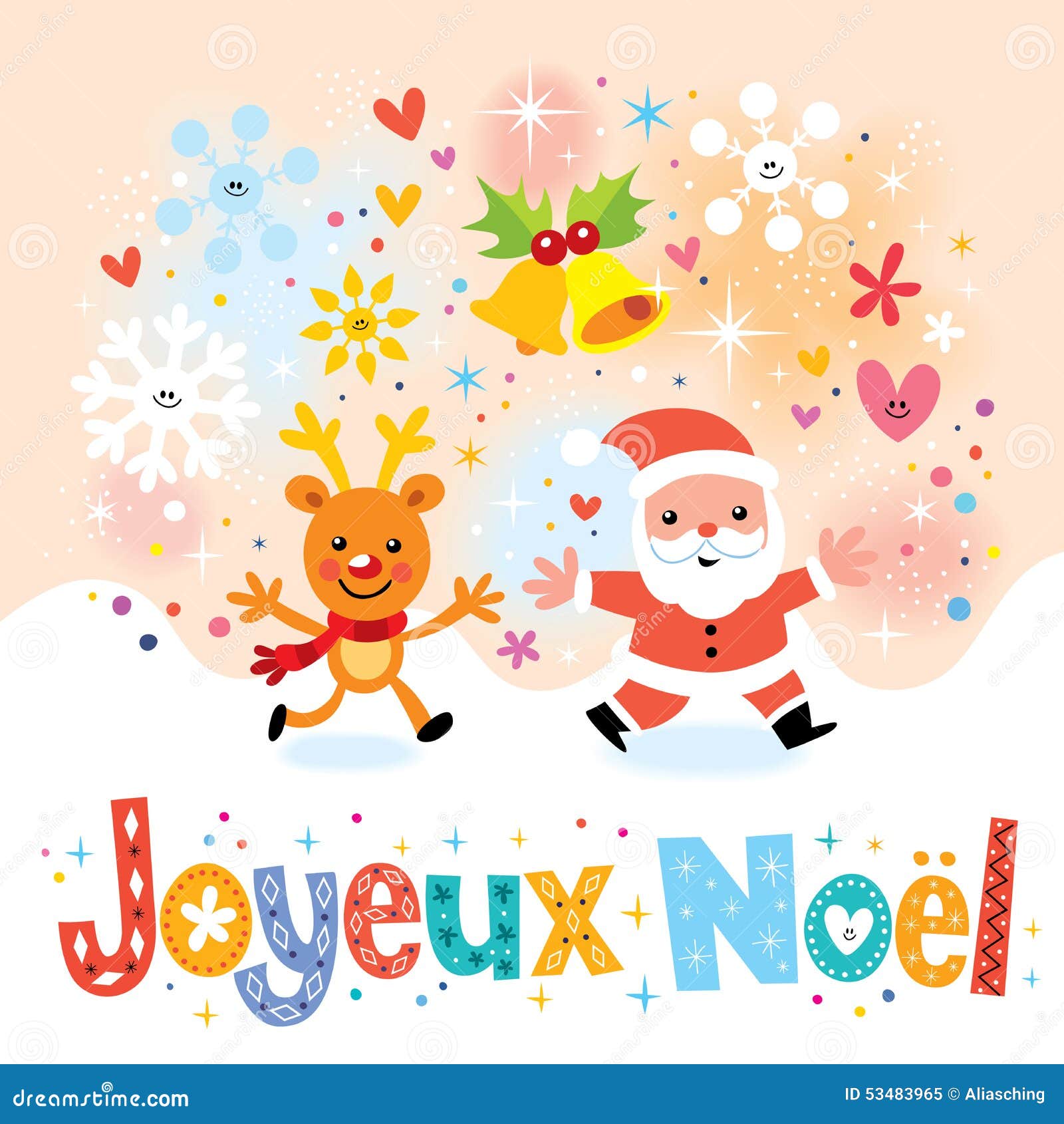 Joyeux Noel - Merry Christmas In French Greeting Card 