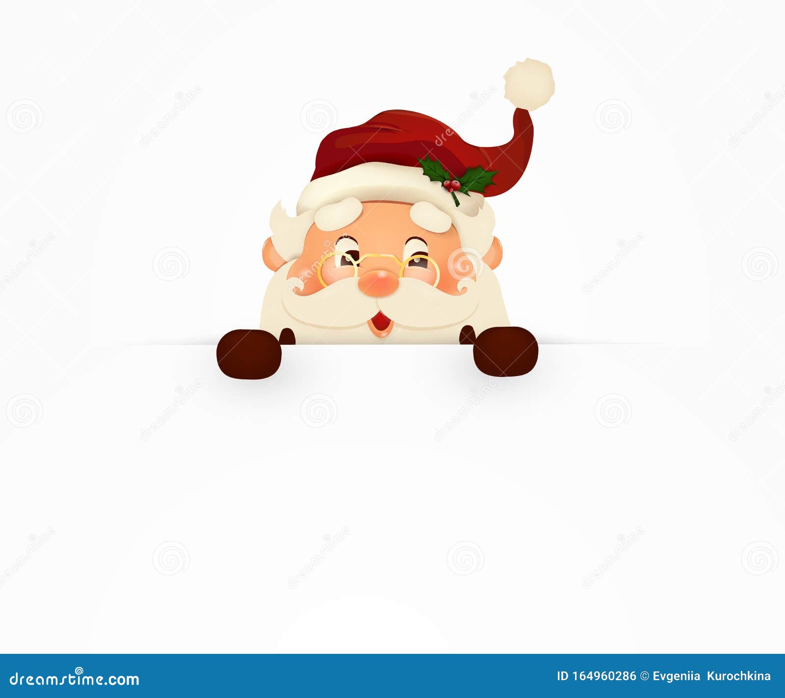 Joyeux Pere Noel Souriant Derriere Une Pancarte Vierge Montrant Un Grand Panneau Vierge Le Personnage Du Pere Noel Avec Illustration De Vecteur Illustration Du Conception Fixation