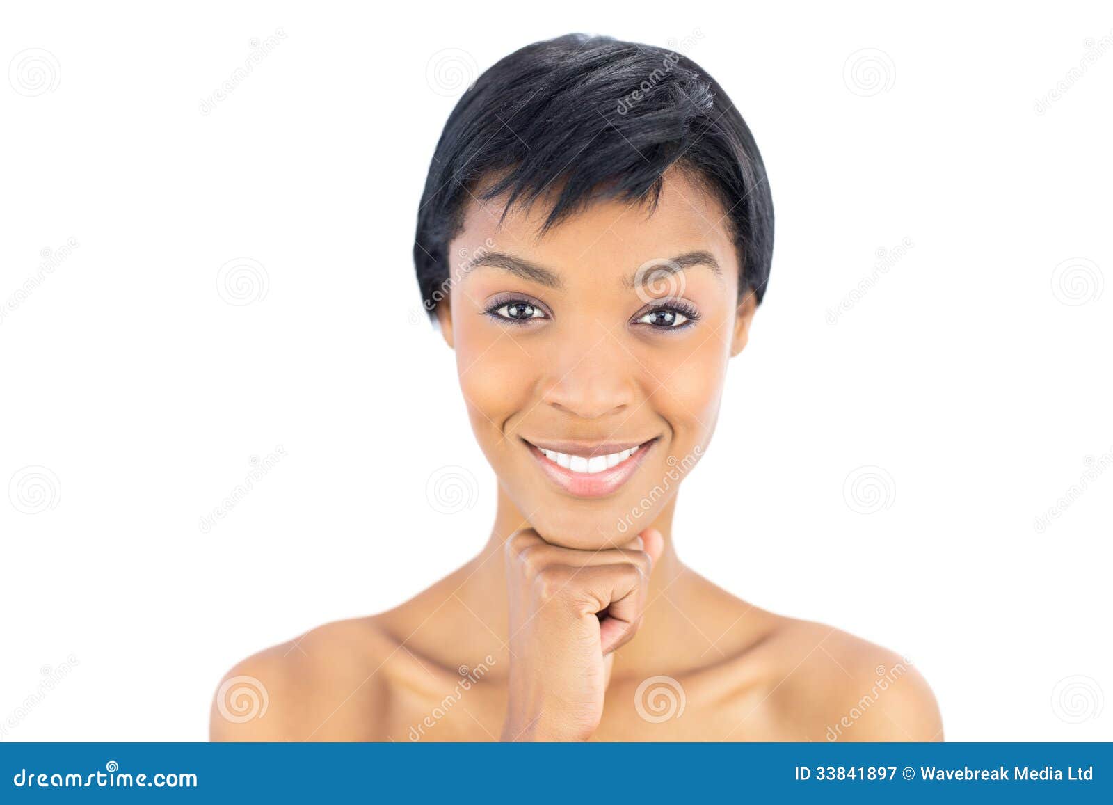 Joyful Black Haired Woman Posing Looking At Camera Stock Image Image Of Young Women 33841897 
