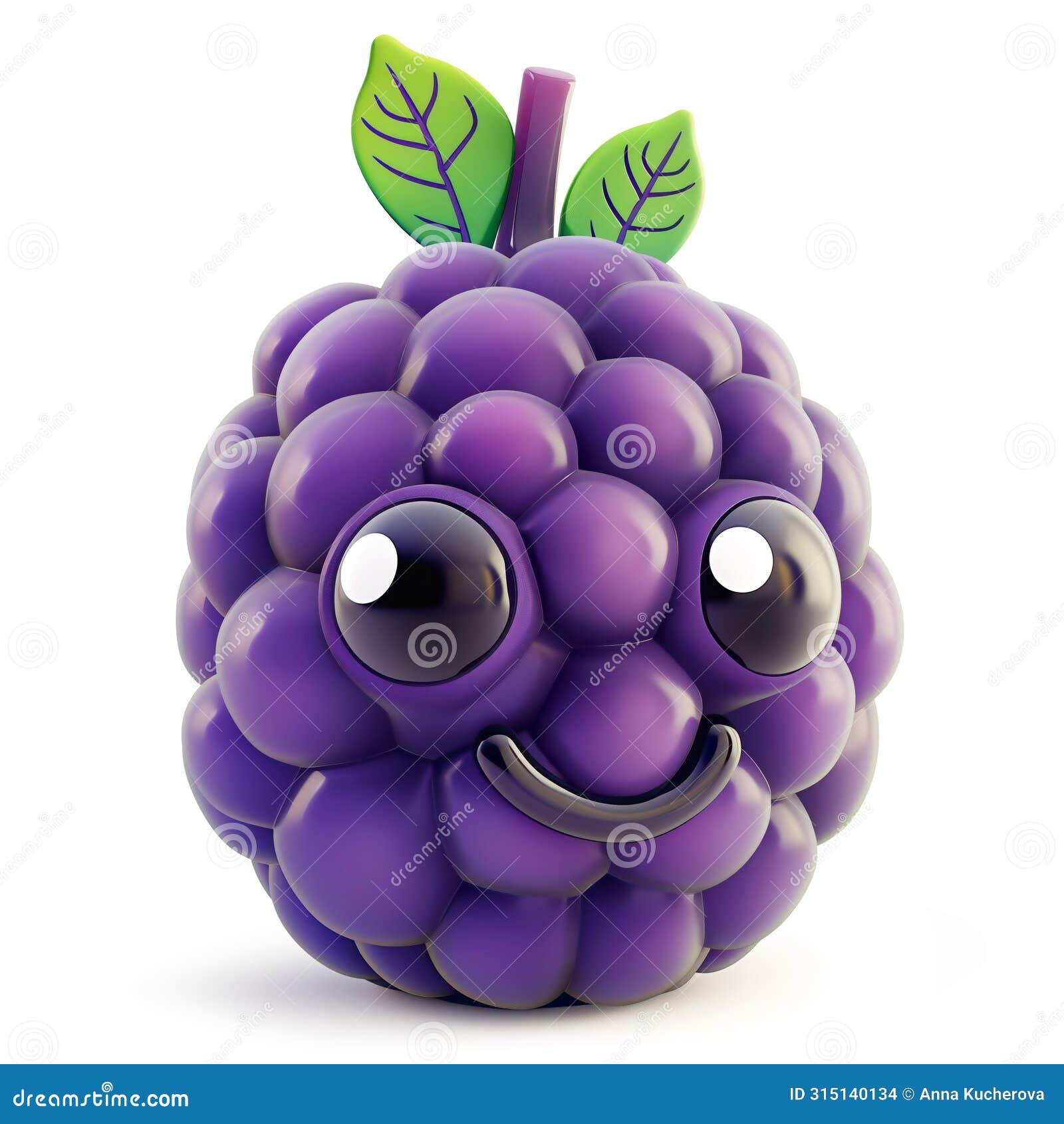 joyful blackberry character with a cute smile