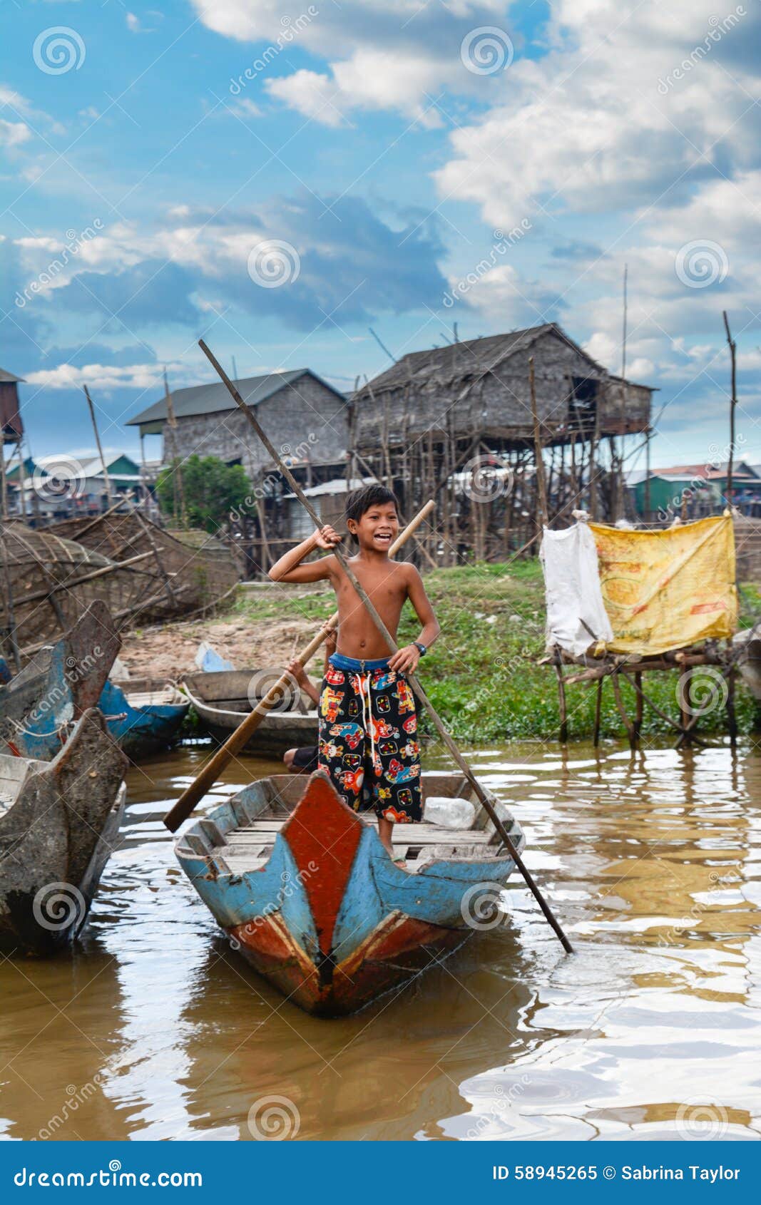 The Floating Village On The Water Of Tonle Sap Lake 