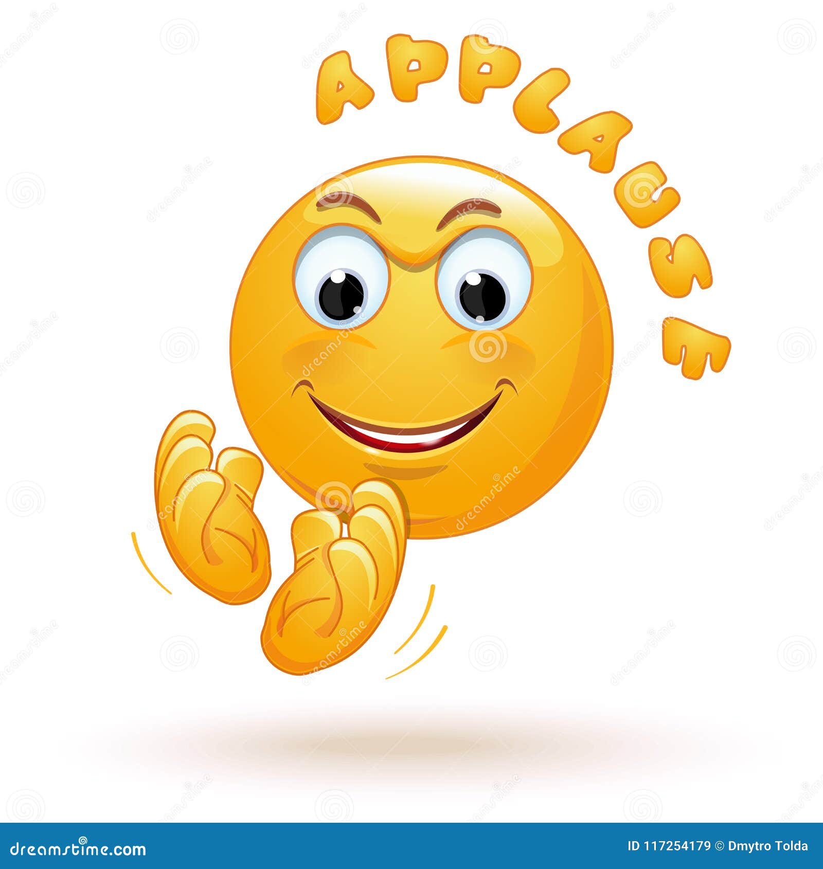 Joyful Emoticon Applauds Joyful Emoji Claps Stock Vector Illustration Of Face Applauds