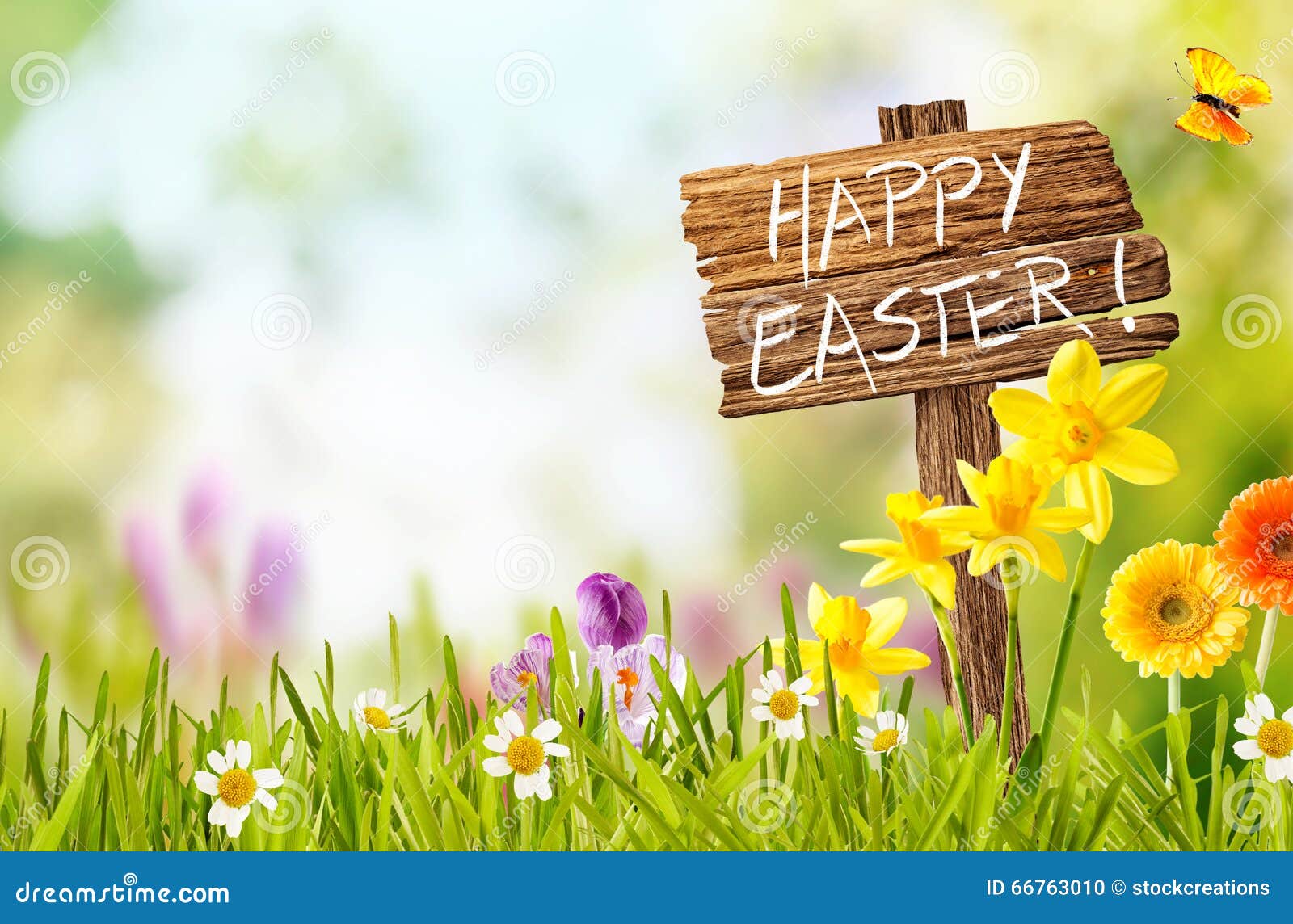 joyful spring background for a happy easter